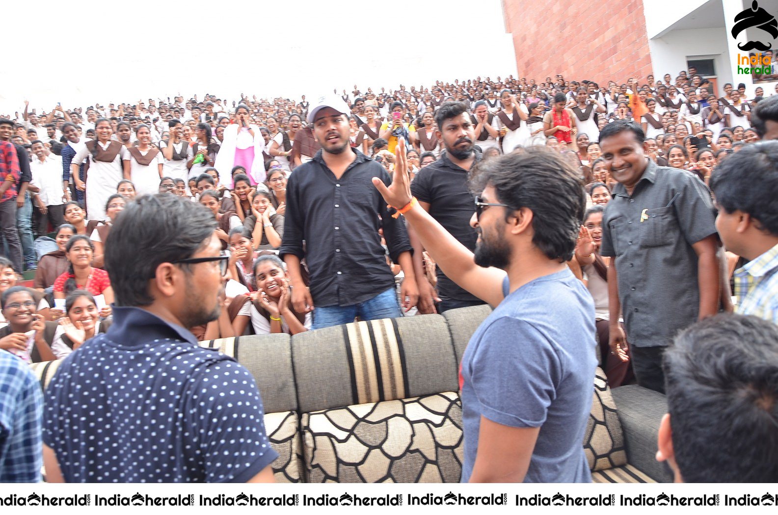 Nani Promoting Gang Leader Movie At VVIT College Set 1