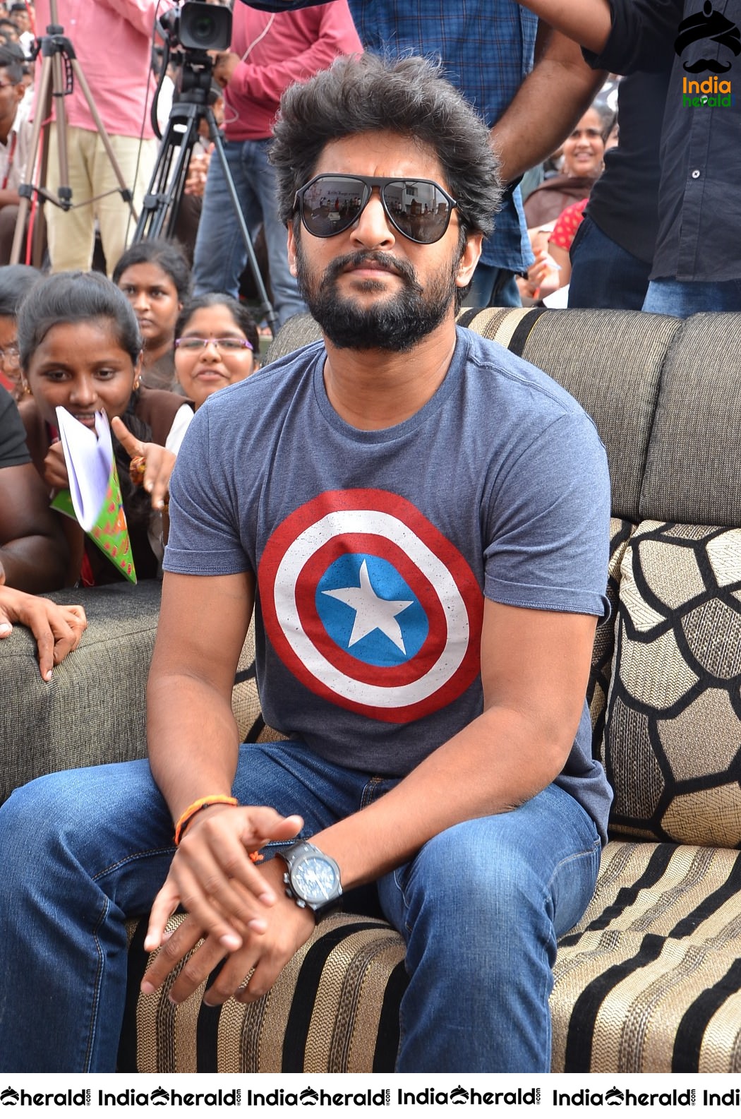 Nani Promoting Gang Leader Movie At VVIT College Set 1