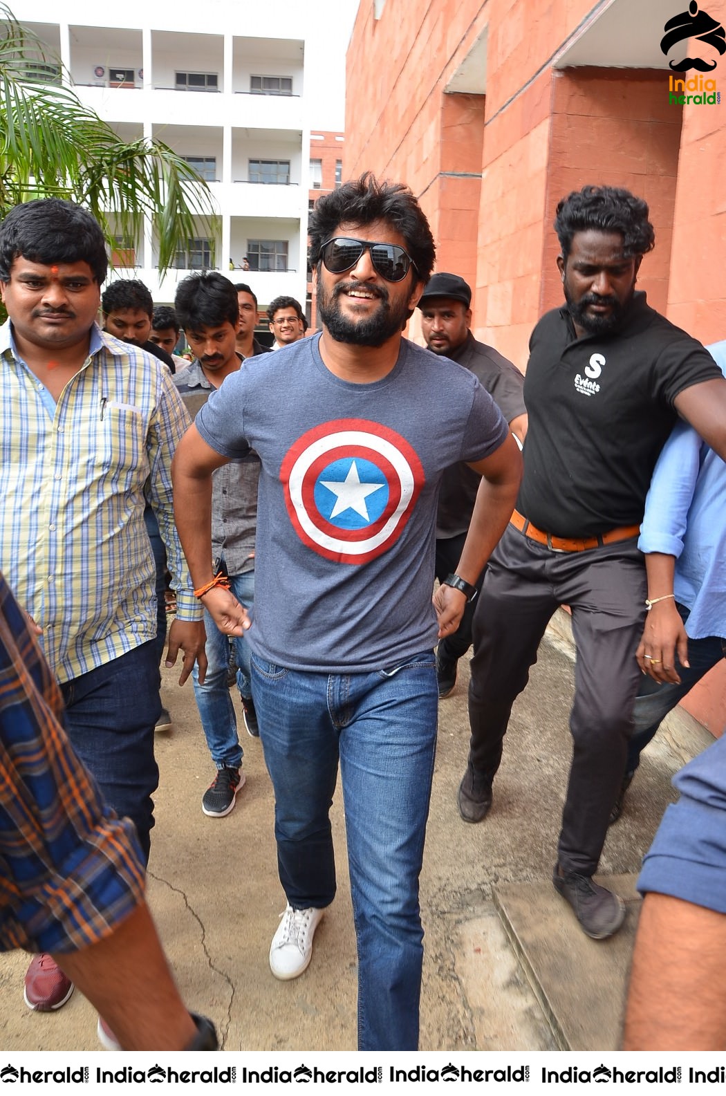 Nani Promoting Gang Leader Movie At VVIT College Set 1