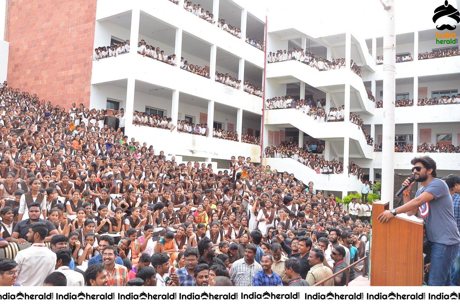Nani Promoting Gang Leader Movie At VVIT College Set 4
