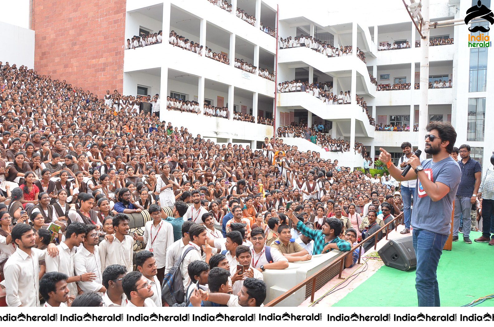 Nani Promoting Gang Leader Movie At VVIT College Set 4