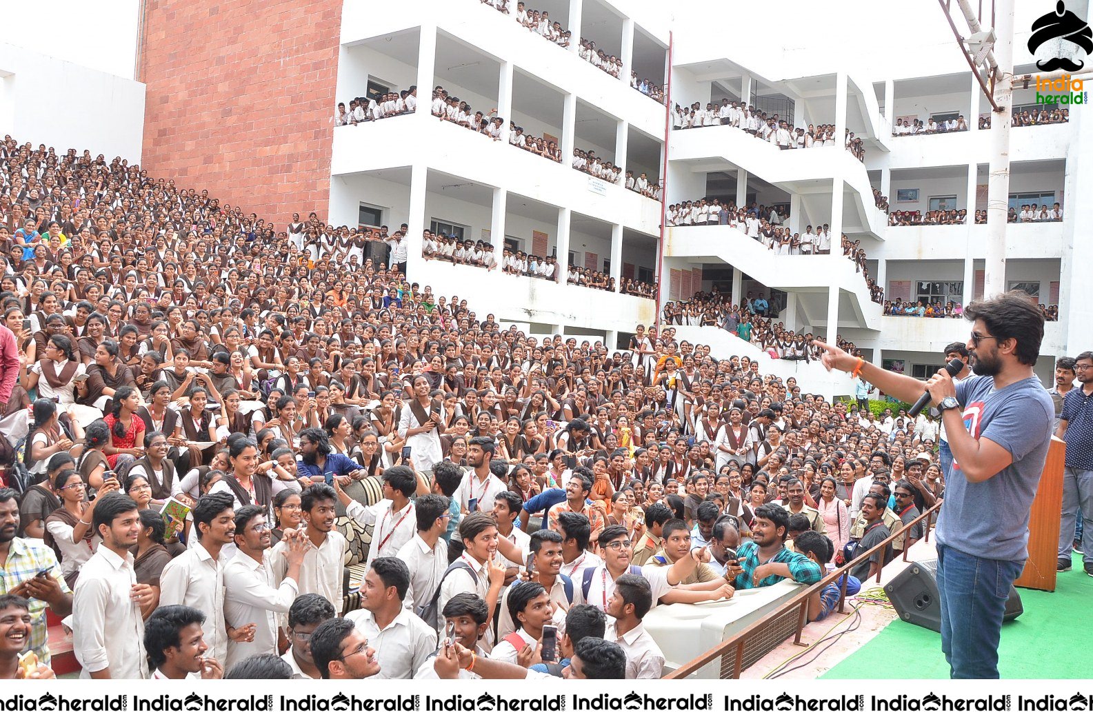 Nani Promoting Gang Leader Movie At VVIT College Set 4