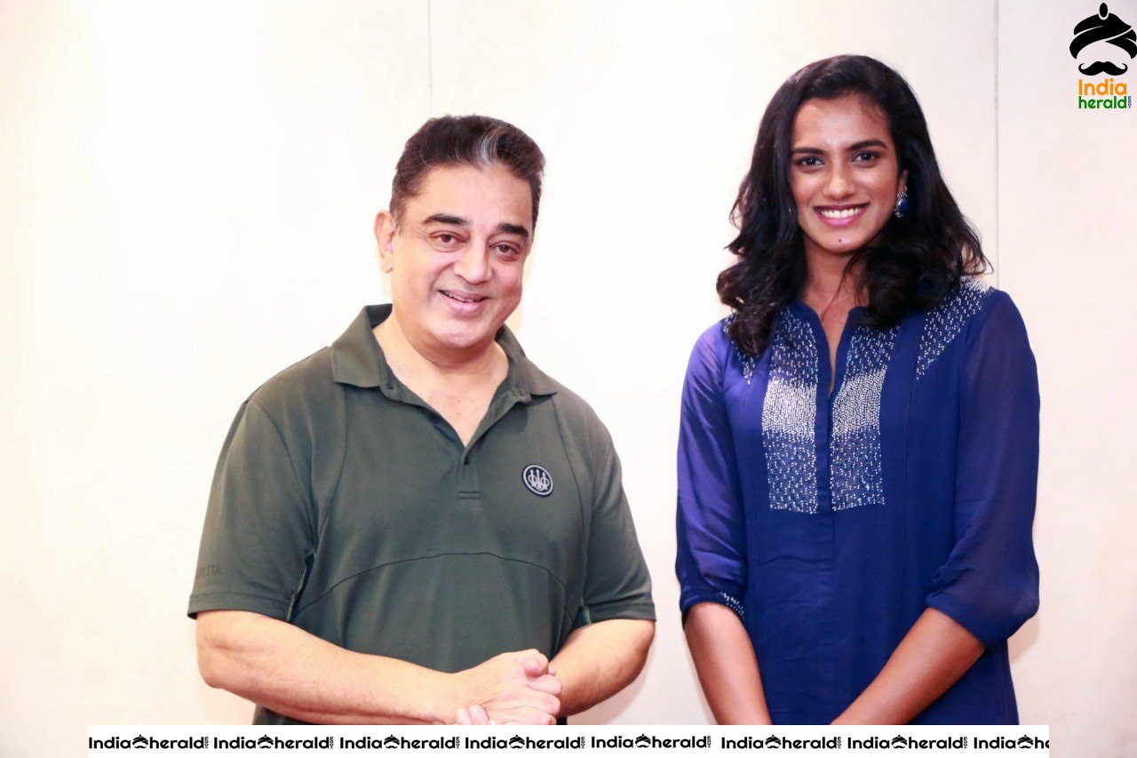 PV Sindhu met Kamal Haasan at MNM Office