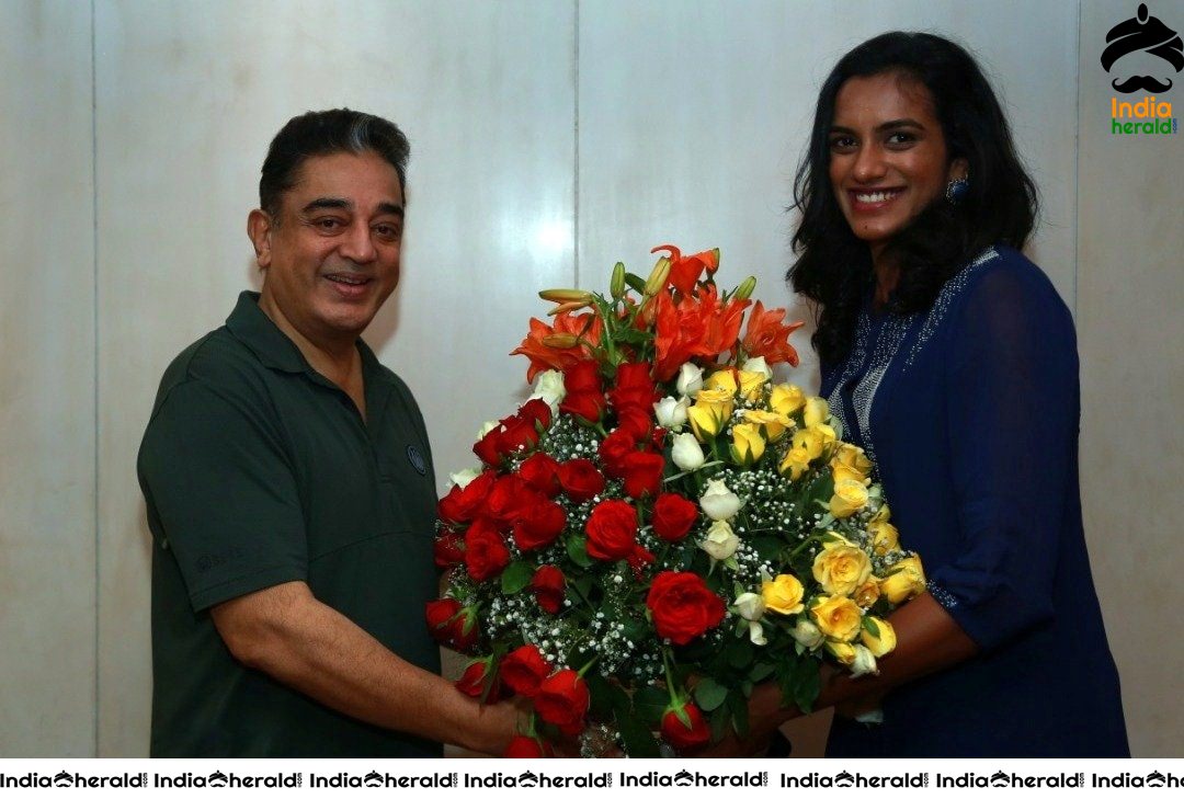 PV Sindhu met Kamal Haasan at MNM Office
