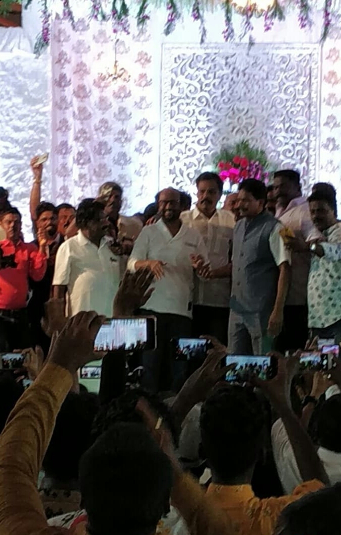 Rajini Kanth At MLA Captain Tamil Selvan Son Wedding