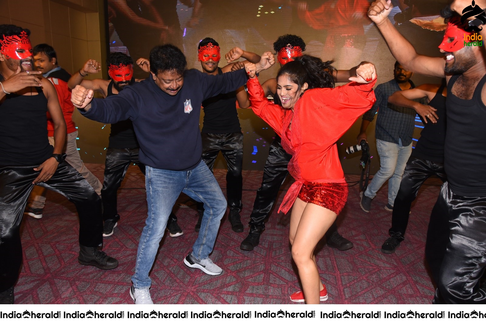 Ram Gopal Varma Funny Dance with Naina Ganguly and Stage Dancers Set 1