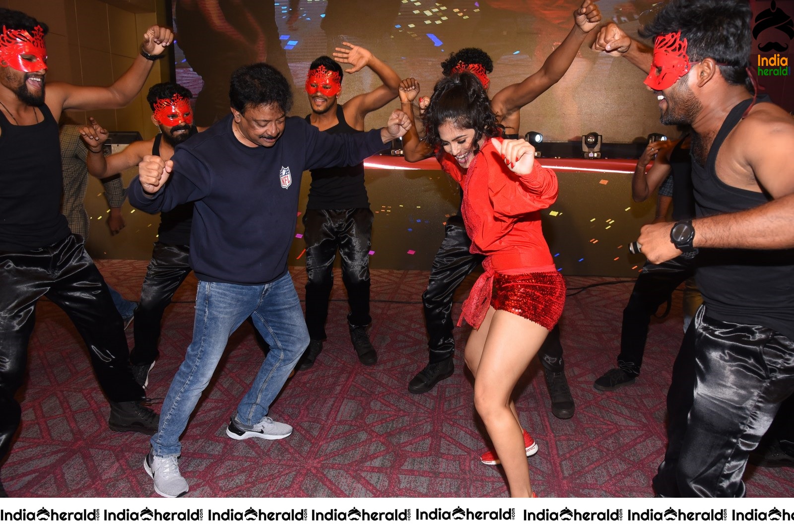 Ram Gopal Varma Funny Dance with Naina Ganguly and Stage Dancers Set 1