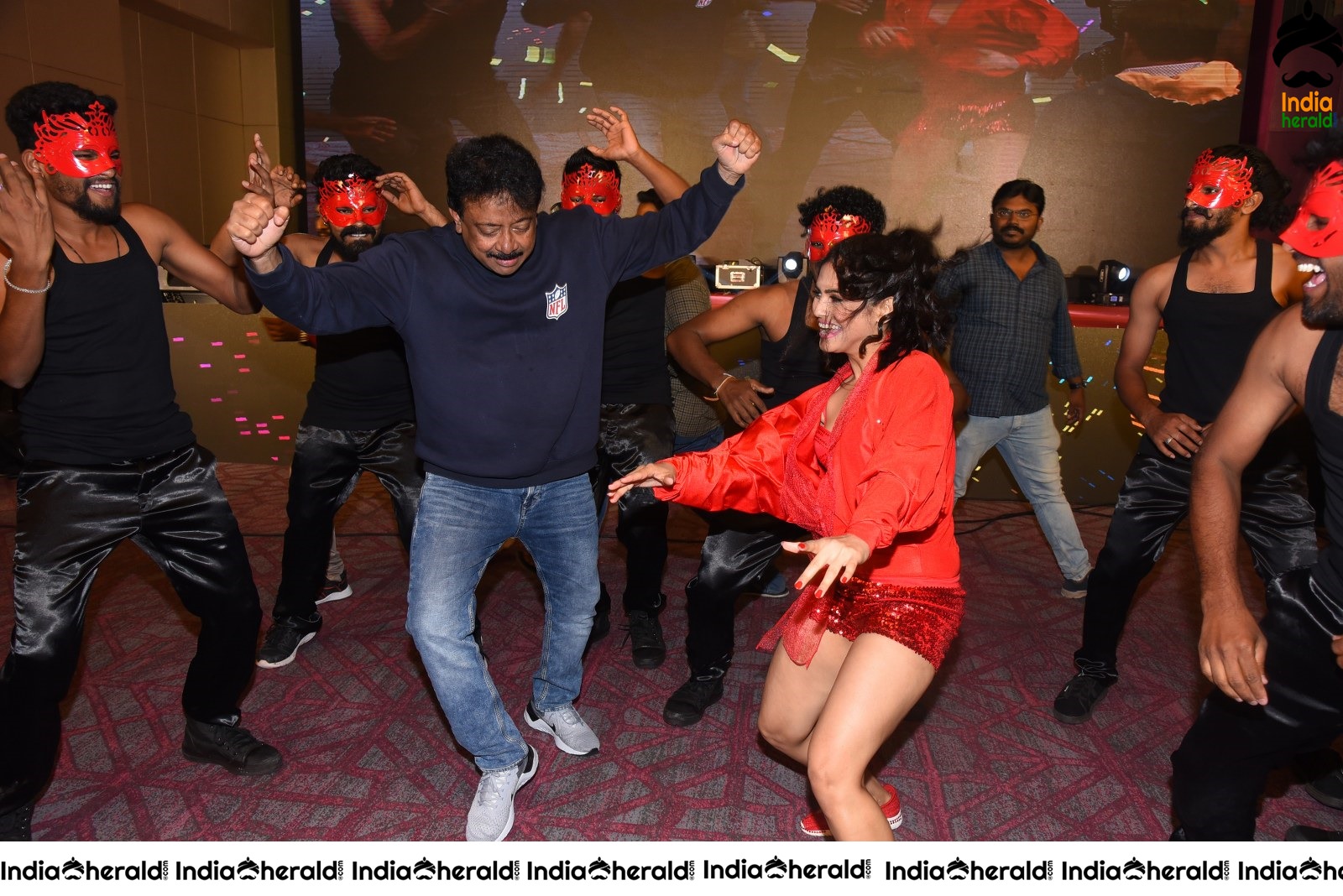 Ram Gopal Varma Funny Dance with Naina Ganguly and Stage Dancers Set 1