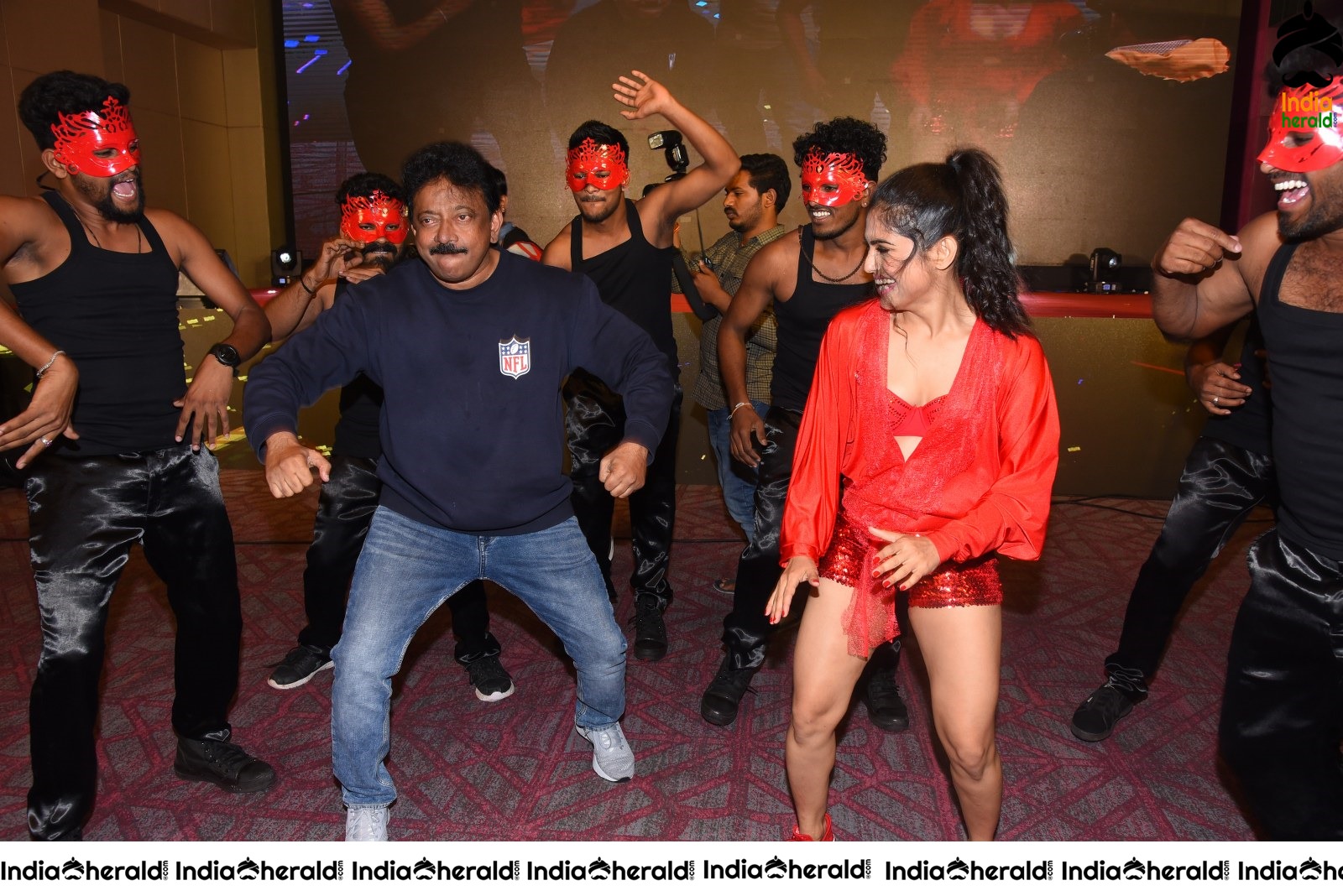 Ram Gopal Varma Funny Dance with Naina Ganguly and Stage Dancers Set 1