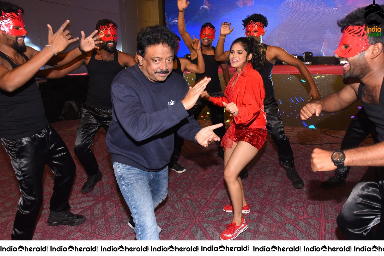 Ram Gopal Varma Funny Dance with Naina Ganguly and Stage Dancers Set 2