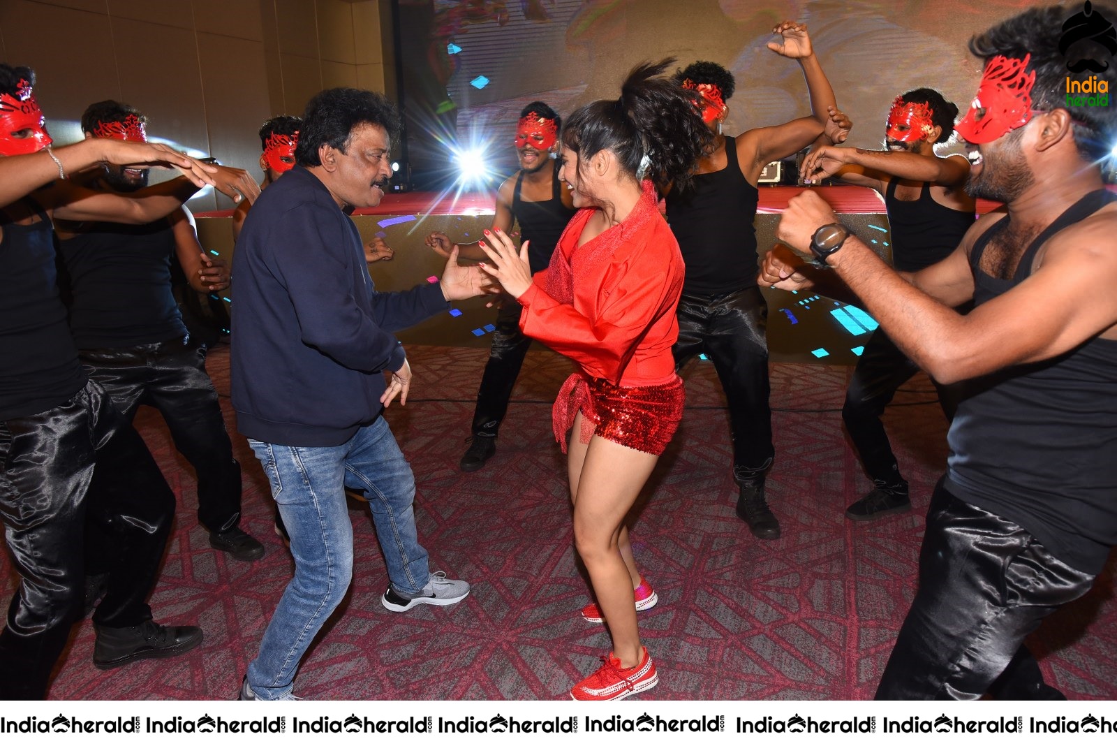 Ram Gopal Varma Funny Dance with Naina Ganguly and Stage Dancers Set 2