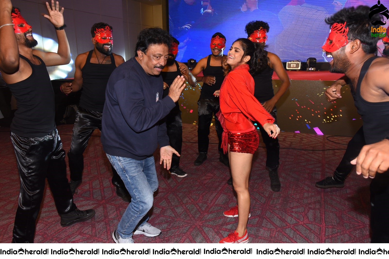 Ram Gopal Varma Funny Dance with Naina Ganguly and Stage Dancers Set 2