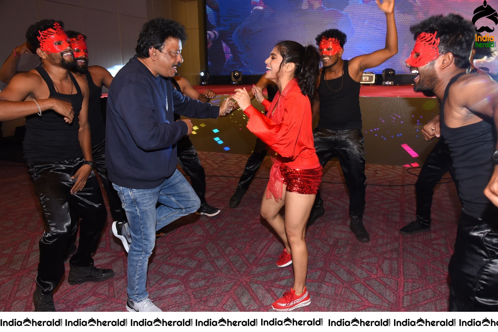 Ram Gopal Varma Funny Dance with Naina Ganguly and Stage Dancers Set 2