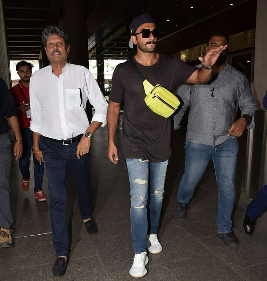 Ranveer Singh Spotted With Kapil Dev At Delhi Airport