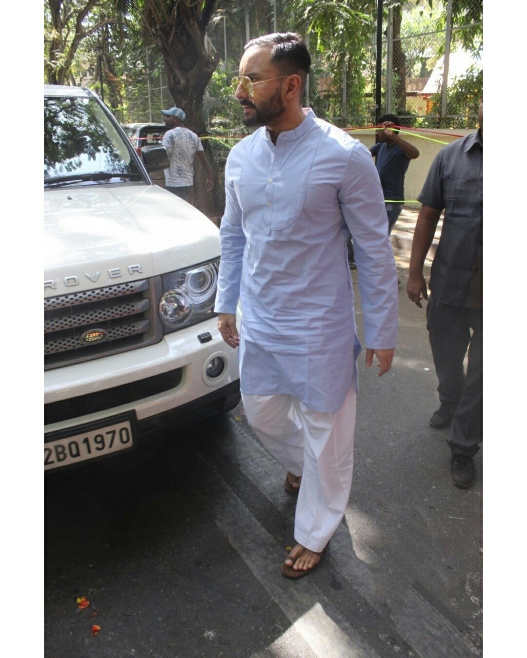 Saif Ali Khan seen outside Ajay Devgn House