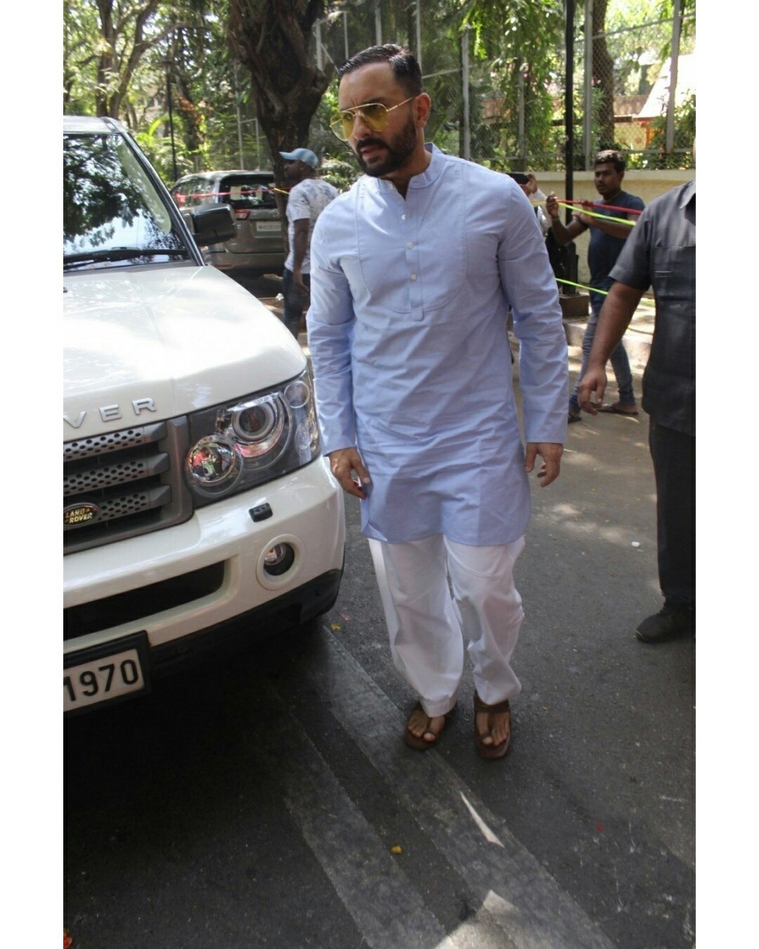 Saif Ali Khan seen outside Ajay Devgn House