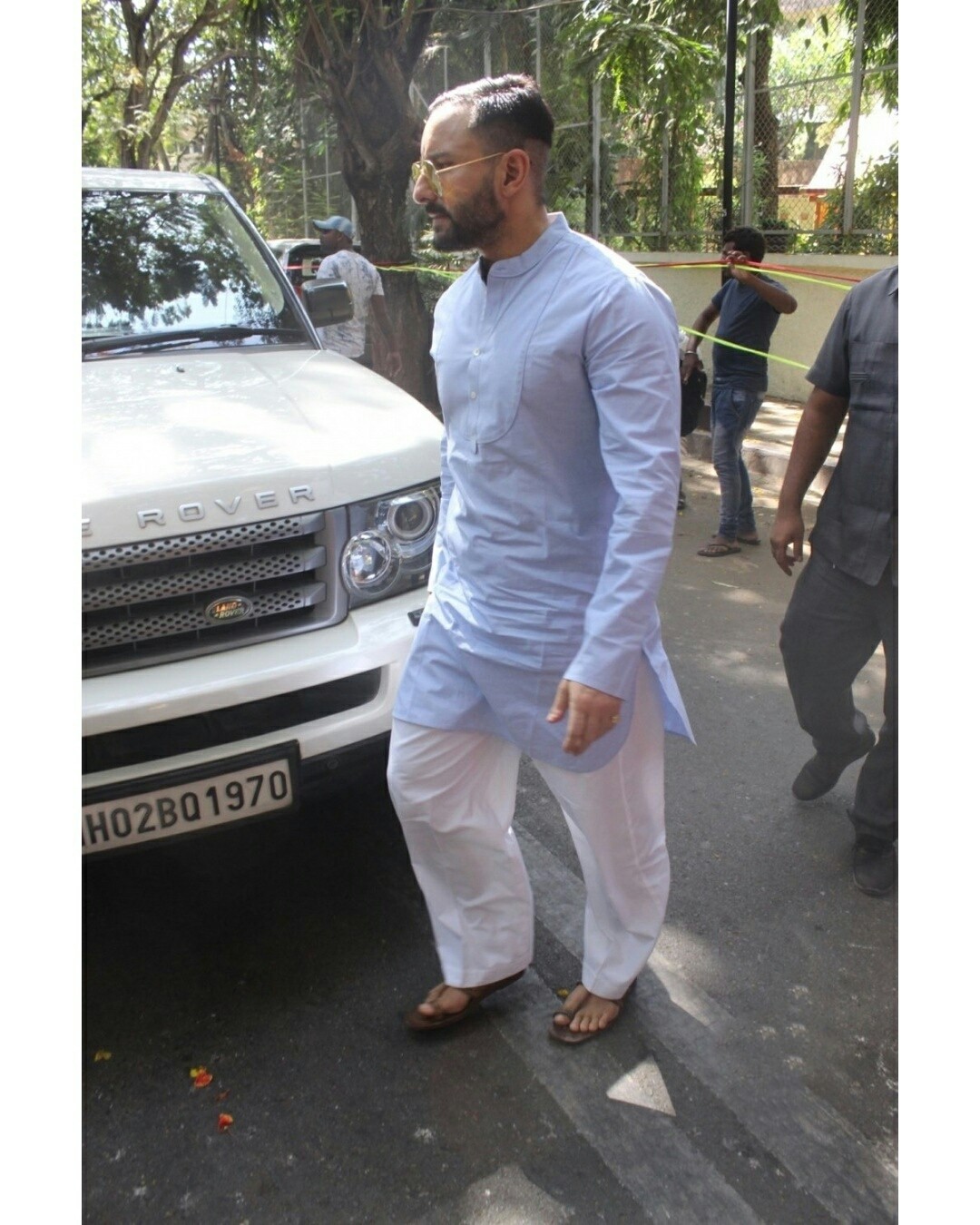 Saif Ali Khan seen outside Ajay Devgn House
