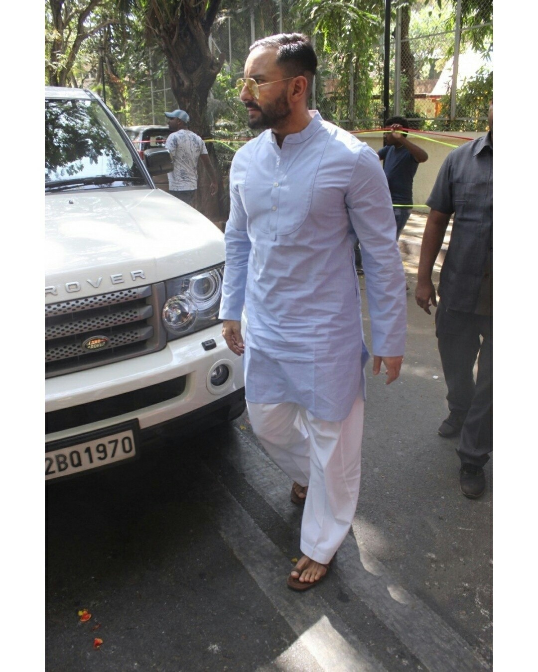 Saif Ali Khan seen outside Ajay Devgn House