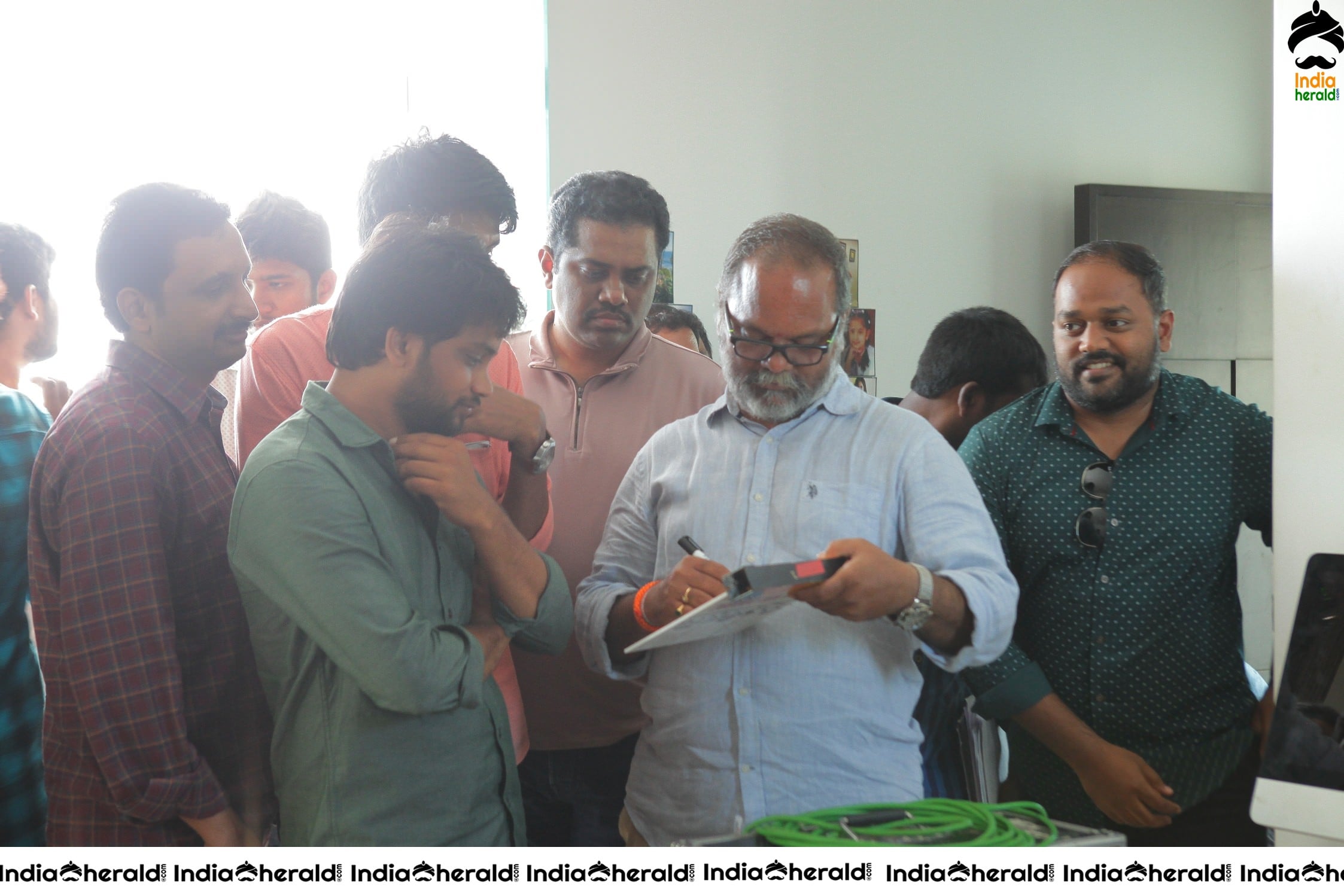 Senior Director SINGEETHAM garu at VALLIDHARI MADHYA movie sets STILLS Set 1