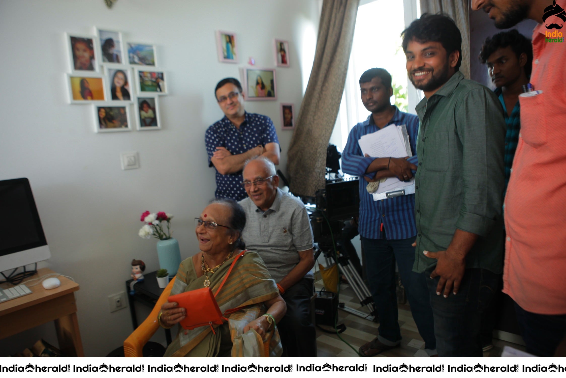 Senior Director SINGEETHAM garu at VALLIDHARI MADHYA movie sets STILLS Set 1