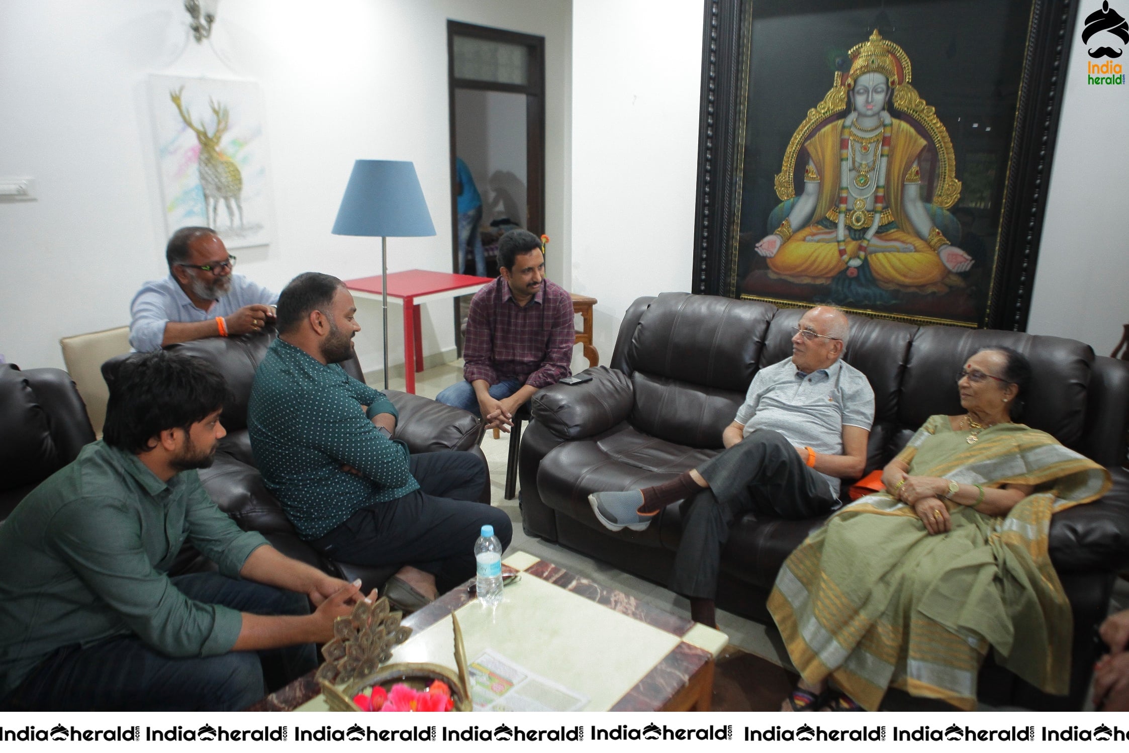 Senior Director SINGEETHAM garu at VALLIDHARI MADHYA movie sets STILLS Set 2