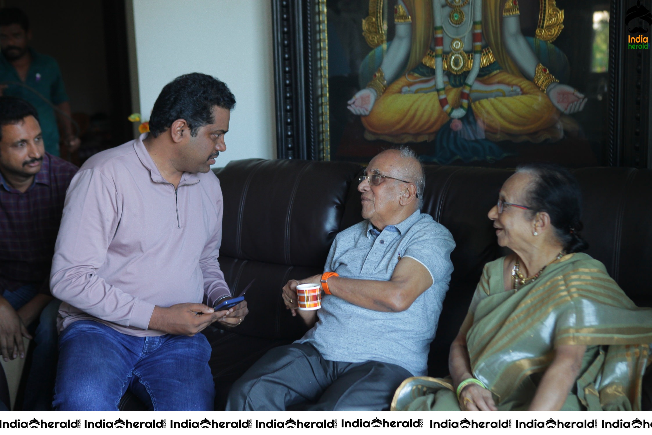 Senior Director SINGEETHAM garu at VALLIDHARI MADHYA movie sets STILLS Set 3