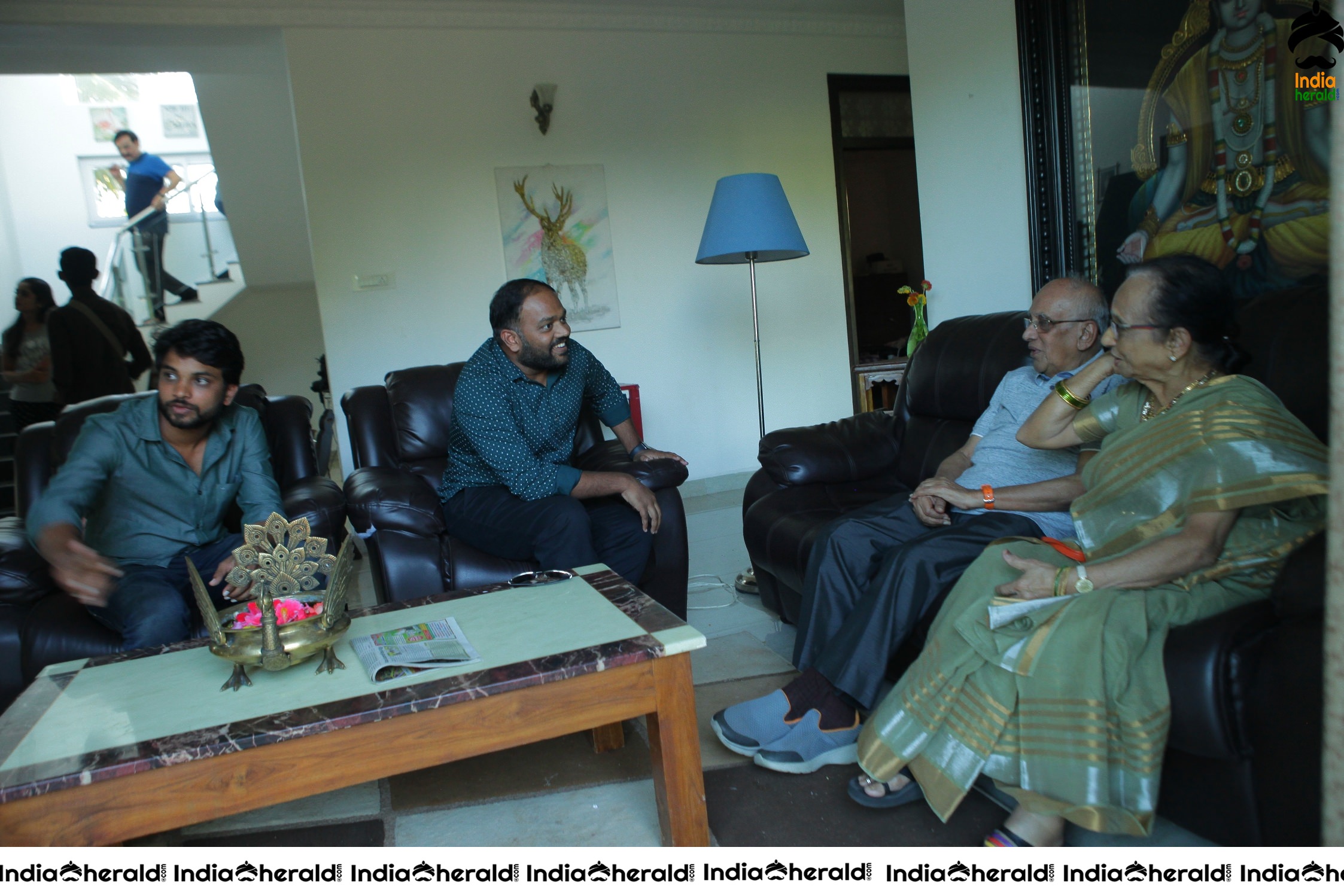 Senior Director SINGEETHAM garu at VALLIDHARI MADHYA movie sets STILLS Set 3