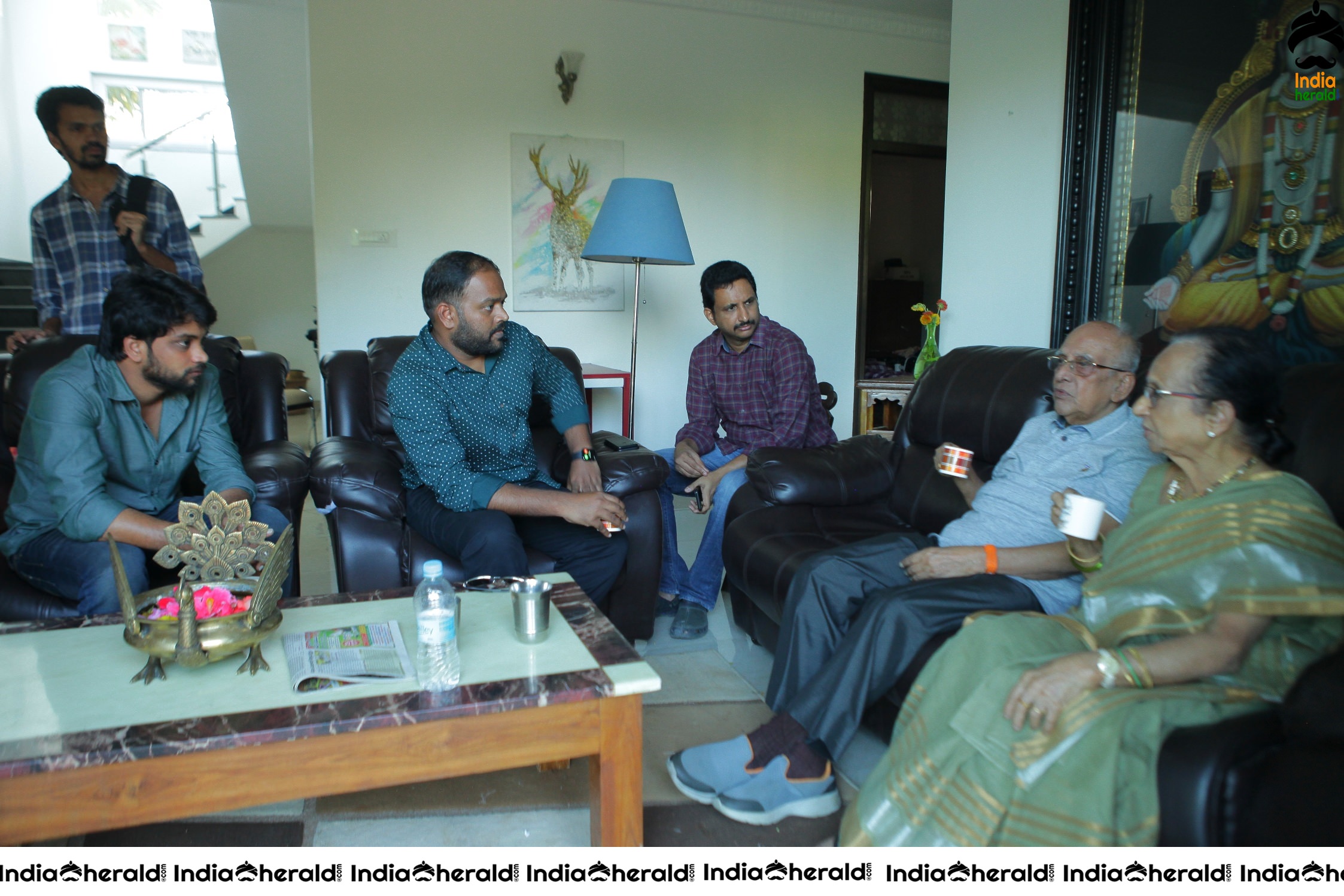 Senior Director SINGEETHAM garu at VALLIDHARI MADHYA movie sets STILLS Set 3