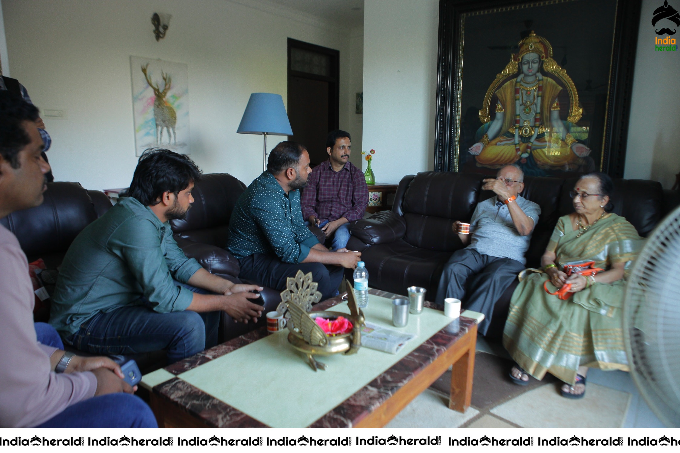 Senior Director SINGEETHAM garu at VALLIDHARI MADHYA movie sets STILLS Set 3