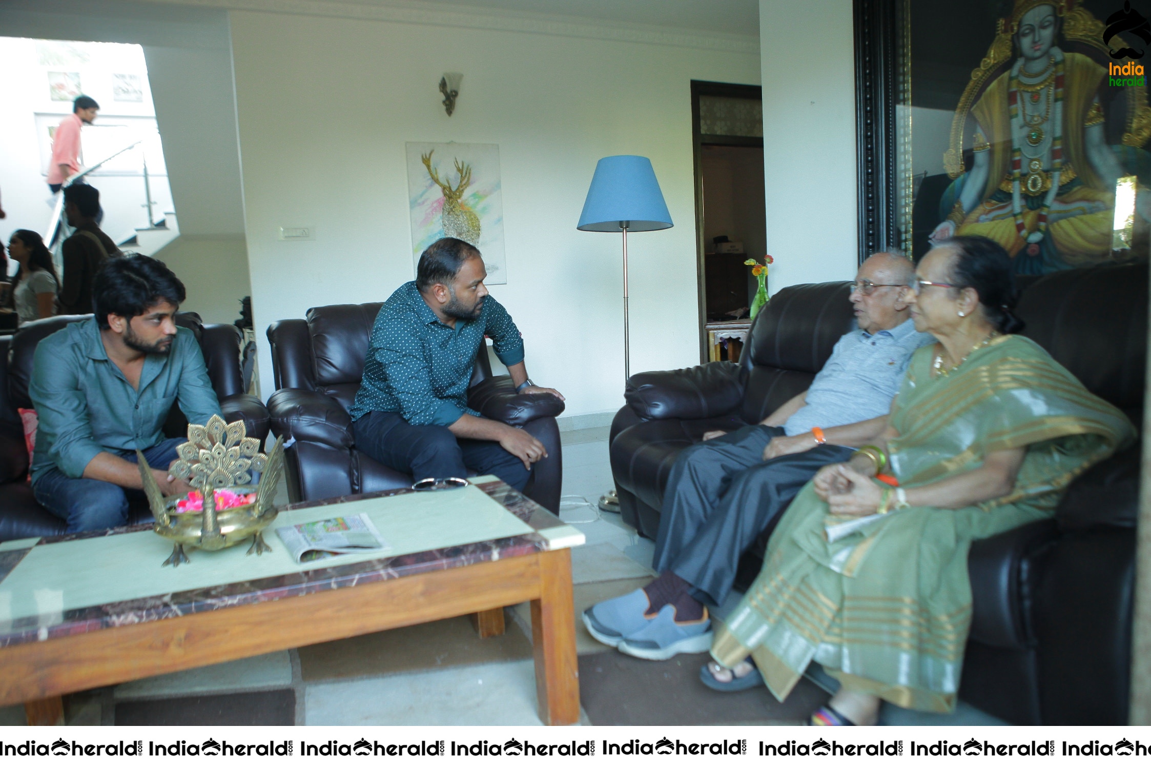 Senior Director SINGEETHAM garu at VALLIDHARI MADHYA movie sets STILLS Set 3