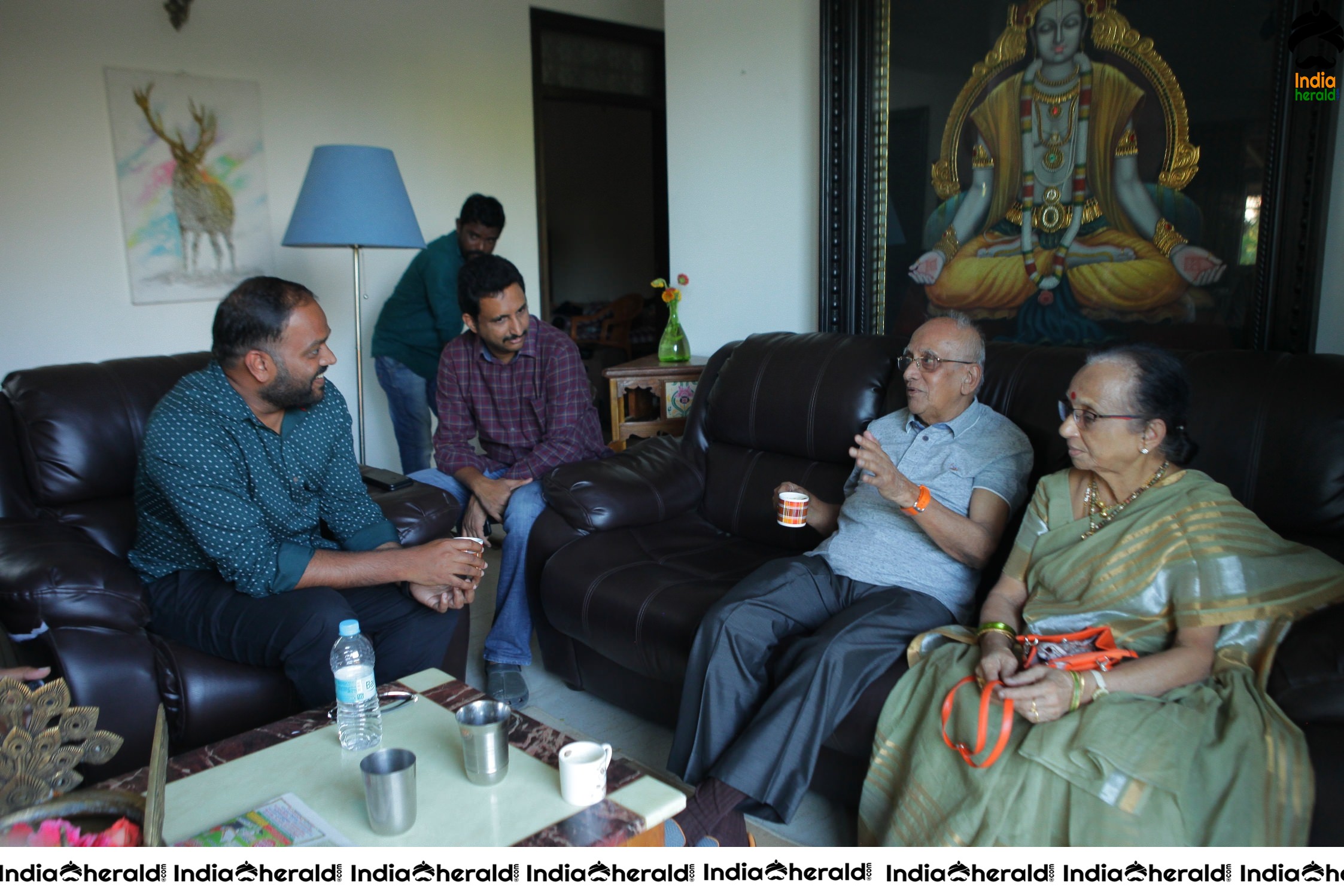 Senior Director SINGEETHAM garu at VALLIDHARI MADHYA movie sets STILLS Set 3