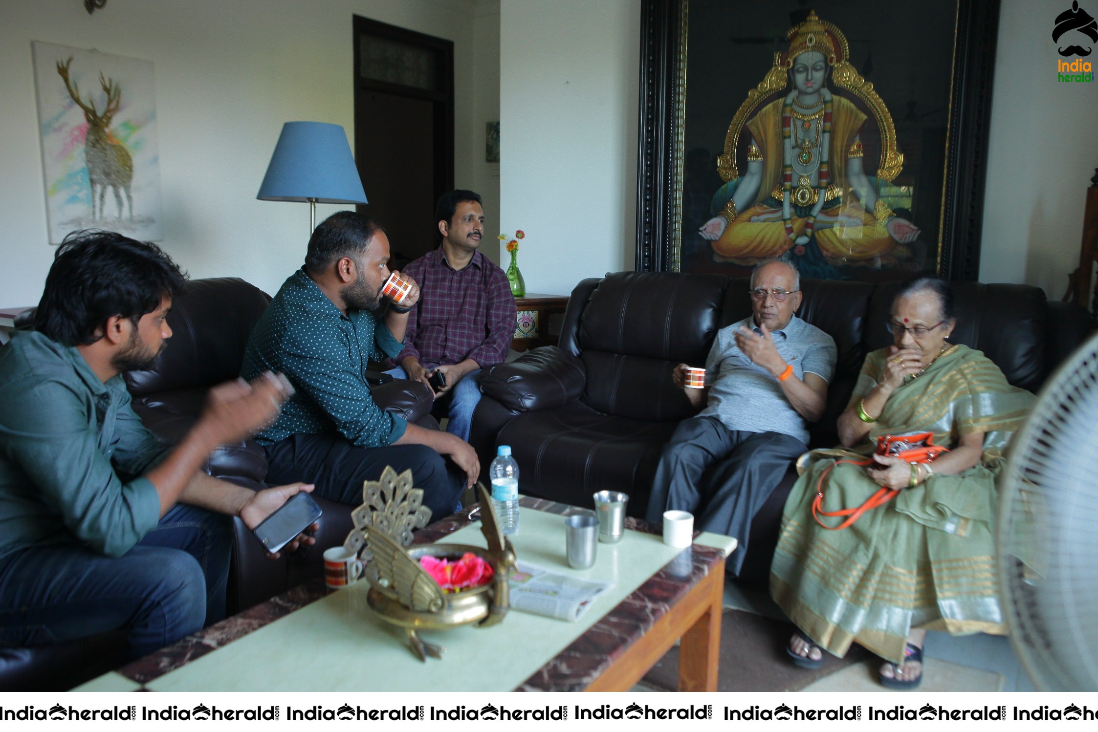 Senior Director SINGEETHAM garu at VALLIDHARI MADHYA movie sets STILLS Set 3