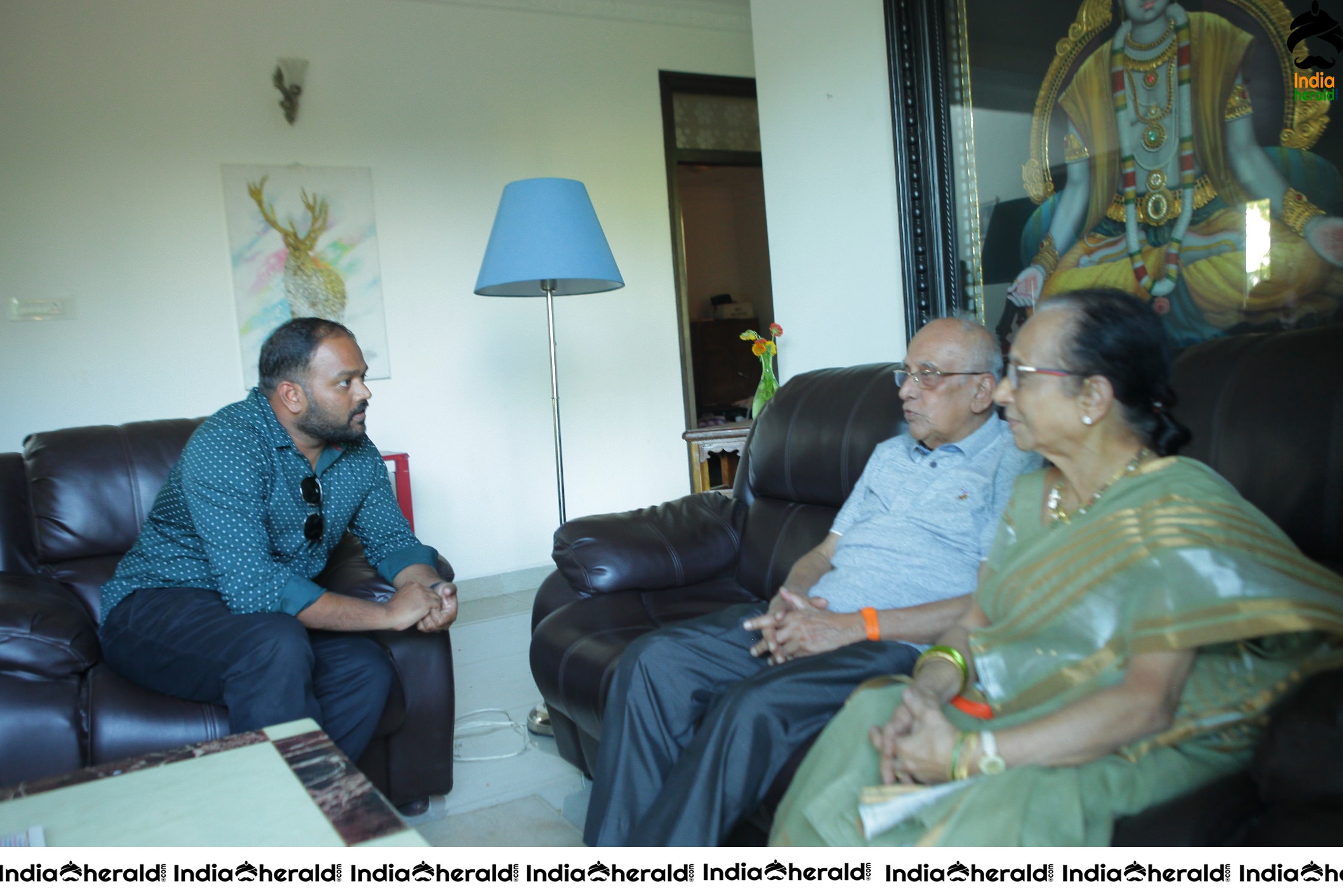 Senior Director SINGEETHAM garu at VALLIDHARI MADHYA movie sets STILLS Set 3