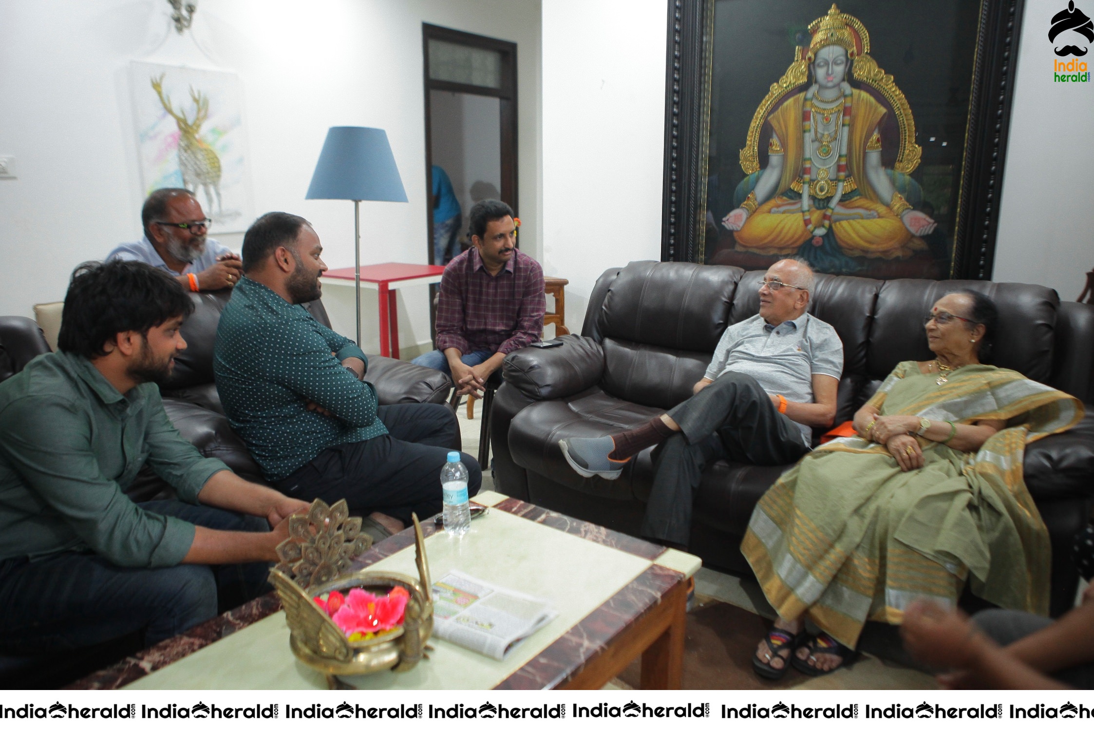 Senior Director SINGEETHAM garu at VALLIDHARI MADHYA movie sets STILLS Set 4