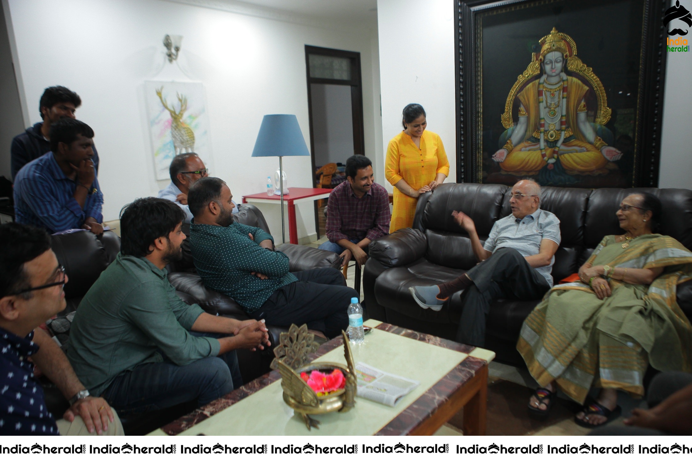 Senior Director SINGEETHAM garu at VALLIDHARI MADHYA movie sets STILLS Set 4