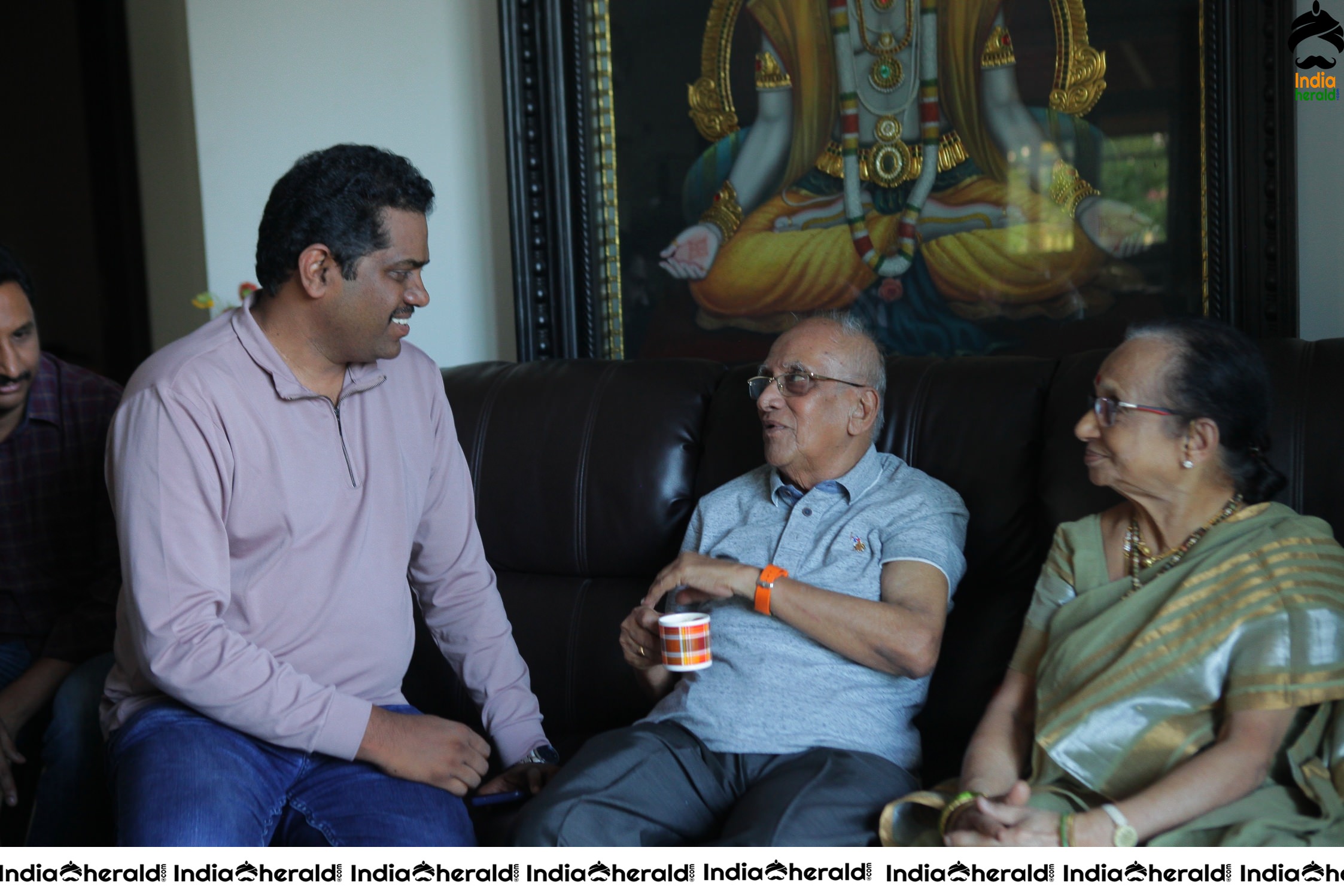 Senior Director SINGEETHAM garu at VALLIDHARI MADHYA movie sets STILLS Set 4