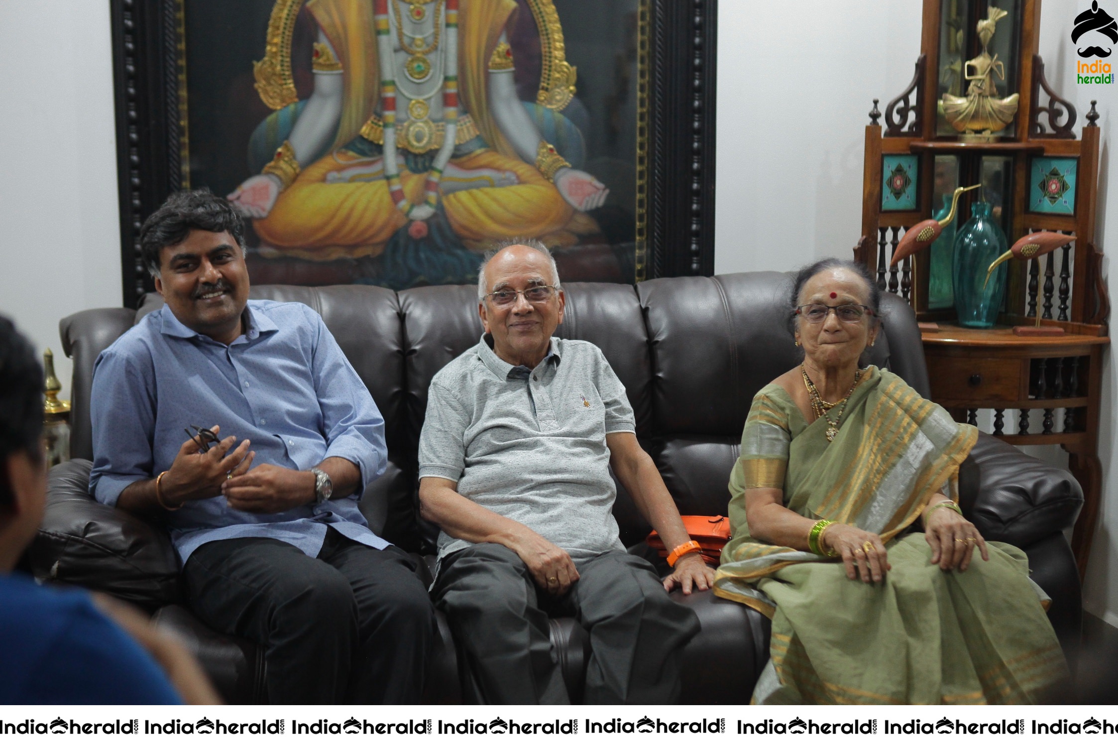 Senior Director SINGEETHAM garu at VALLIDHARI MADHYA movie sets STILLS Set 4