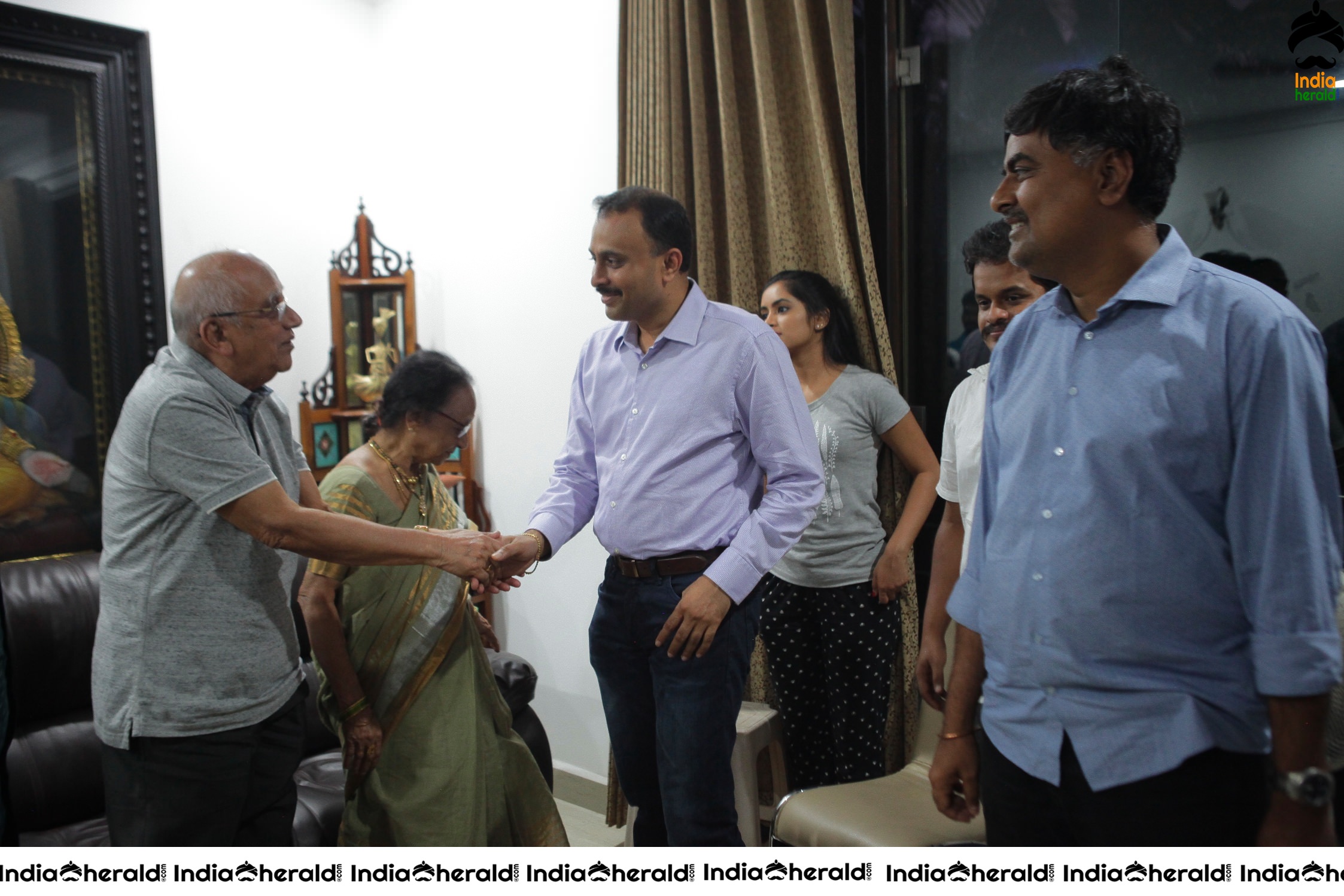 Senior Director SINGEETHAM garu at VALLIDHARI MADHYA movie sets STILLS Set 4
