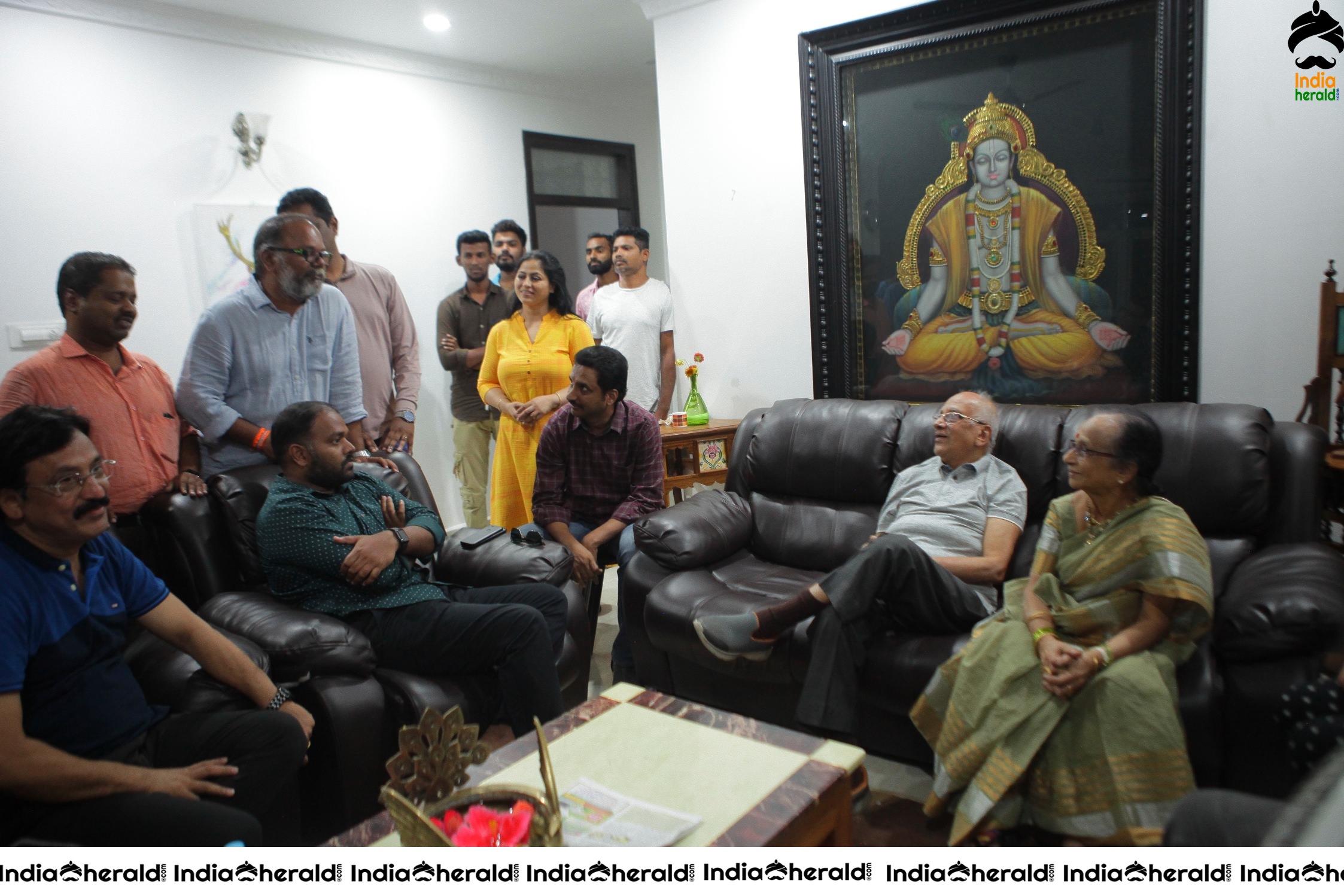 Senior Director SINGEETHAM garu at VALLIDHARI MADHYA movie sets STILLS Set 4