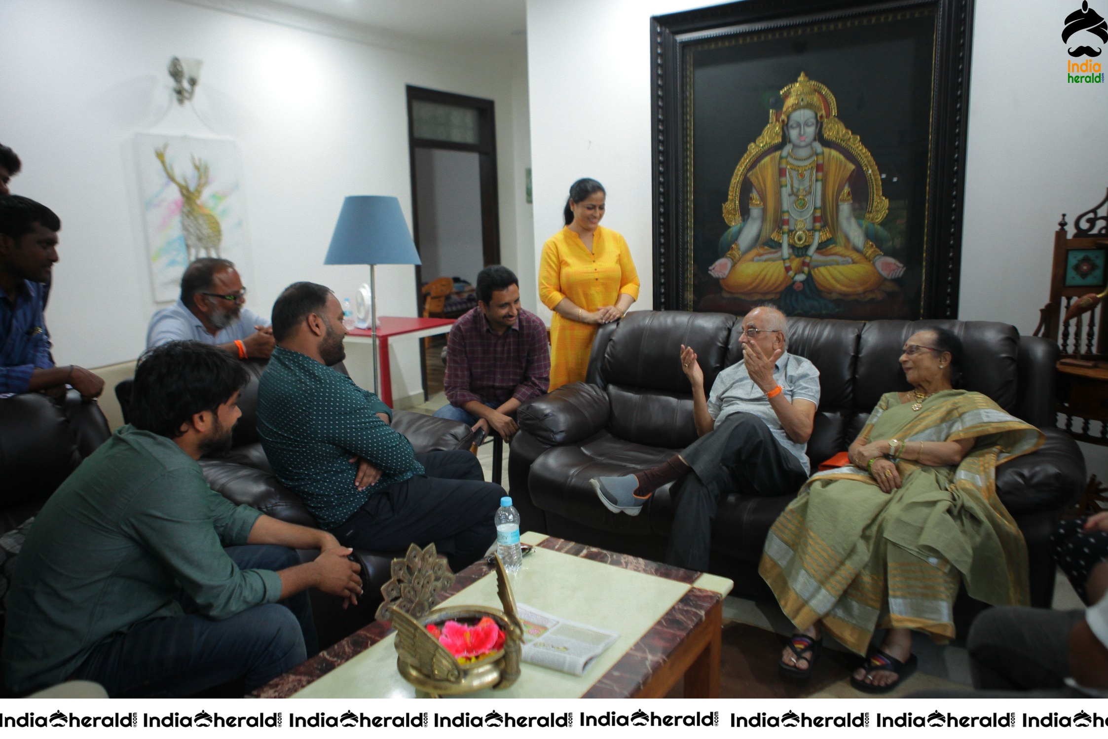 Senior Director SINGEETHAM garu at VALLIDHARI MADHYA movie sets STILLS Set 4