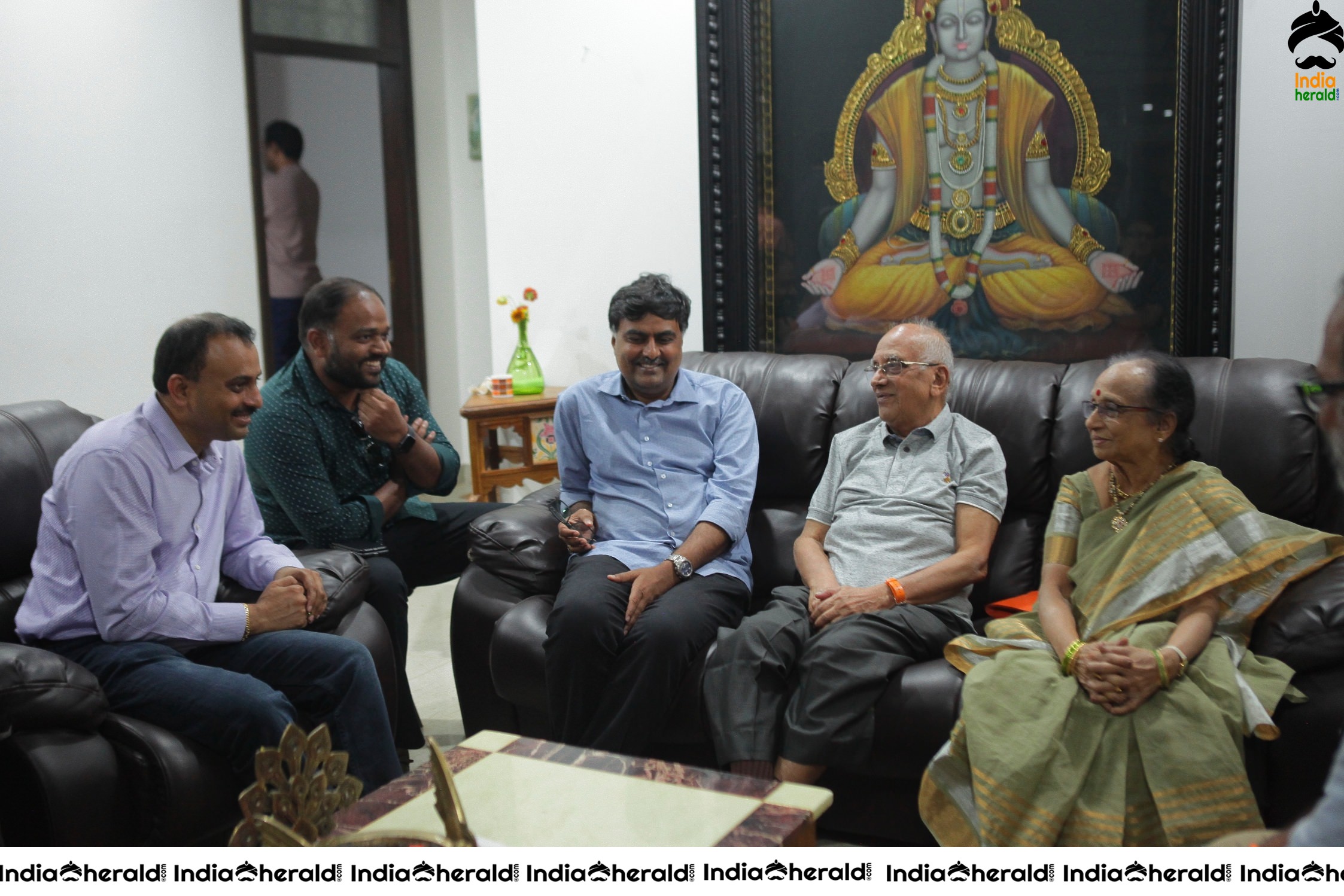 Senior Director SINGEETHAM garu at VALLIDHARI MADHYA movie sets STILLS Set 5