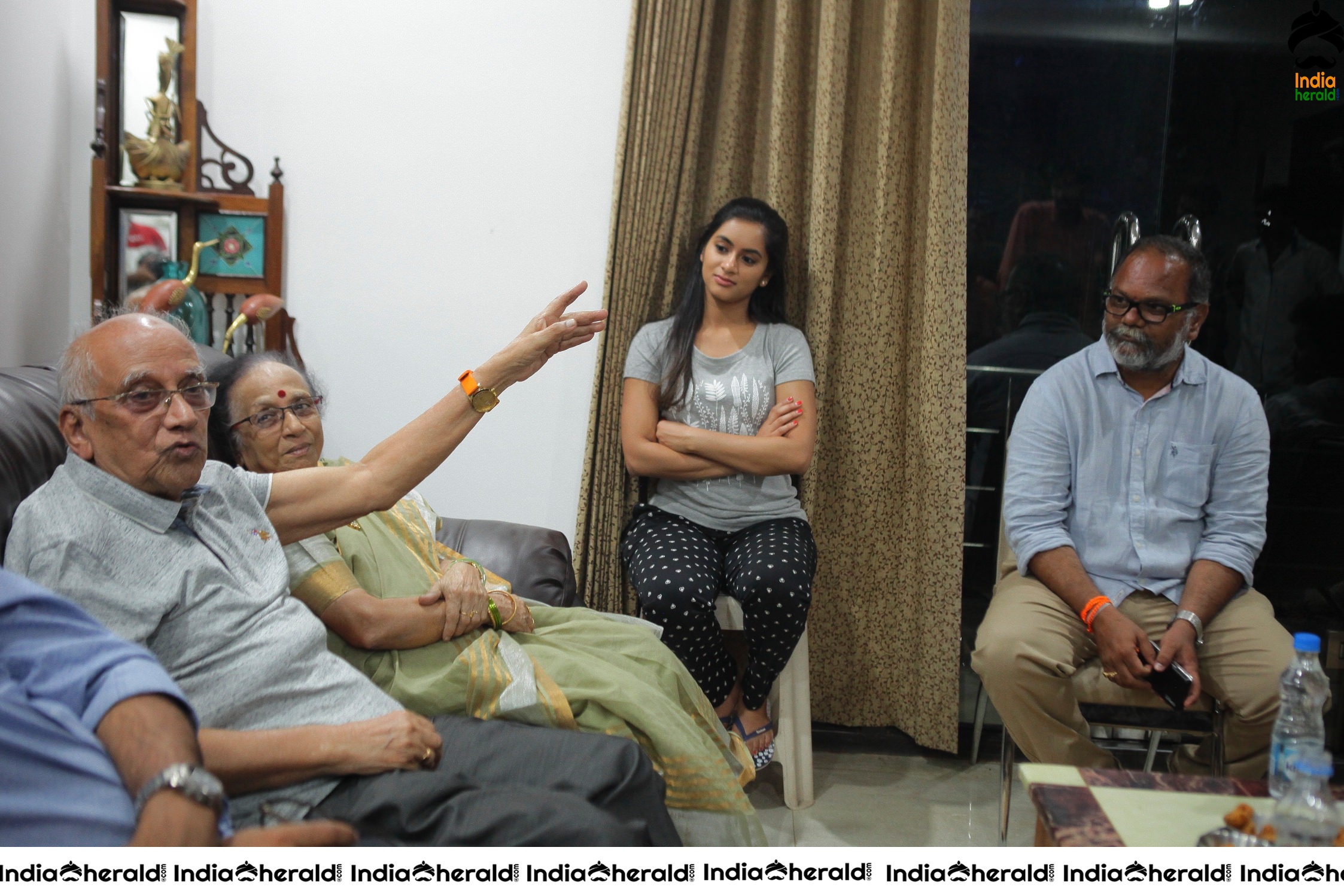 Senior Director SINGEETHAM garu at VALLIDHARI MADHYA movie sets STILLS Set 5