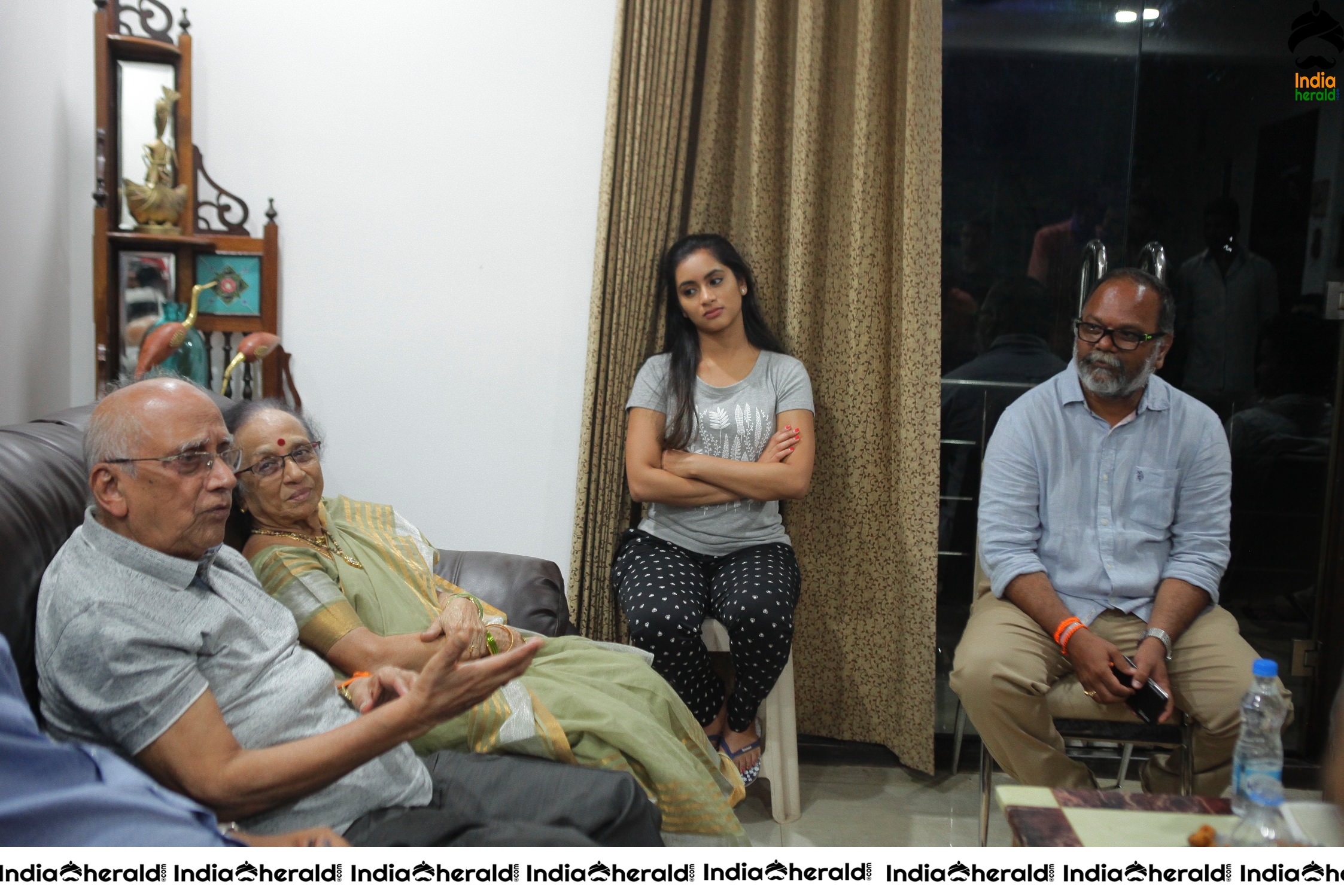 Senior Director SINGEETHAM garu at VALLIDHARI MADHYA movie sets STILLS Set 5
