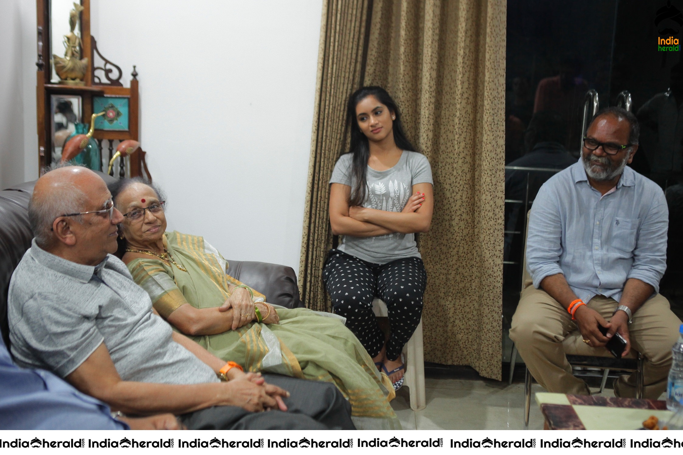 Senior Director SINGEETHAM garu at VALLIDHARI MADHYA movie sets STILLS Set 5