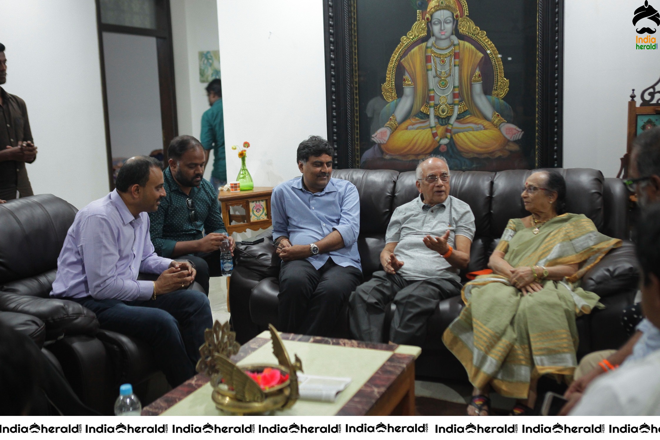 Senior Director SINGEETHAM garu at VALLIDHARI MADHYA movie sets STILLS Set 5