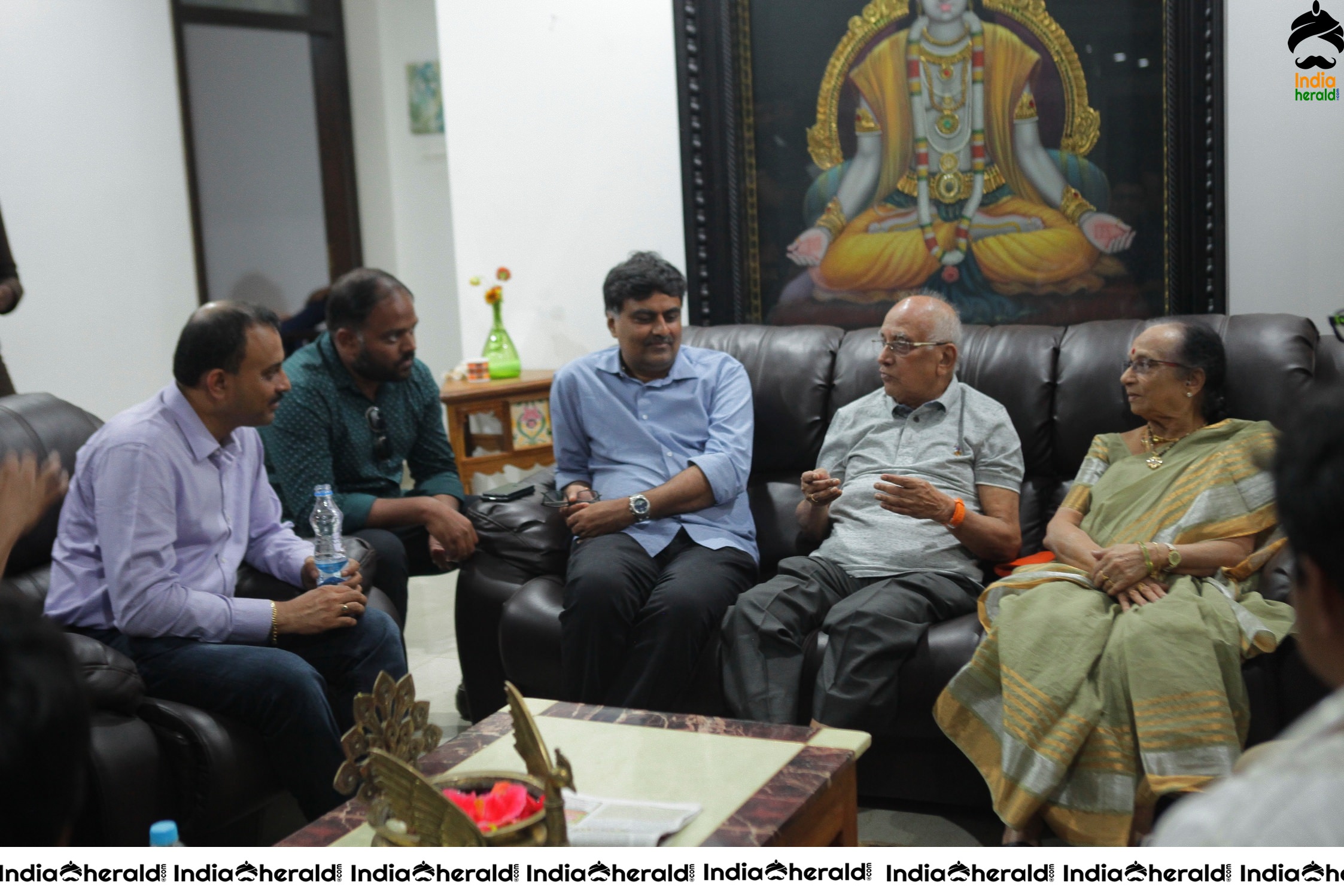 Senior Director SINGEETHAM garu at VALLIDHARI MADHYA movie sets STILLS Set 5