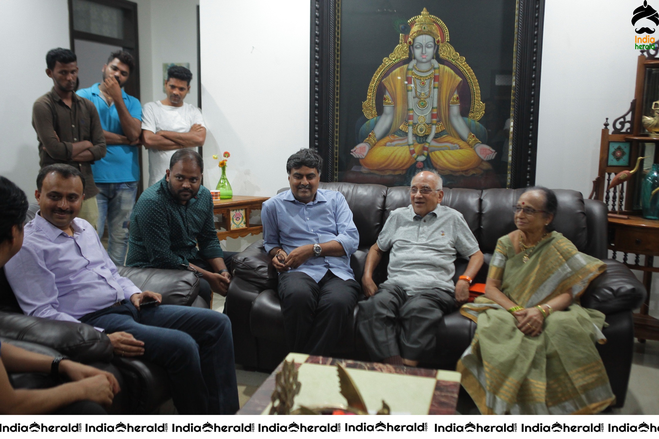 Senior Director SINGEETHAM garu at VALLIDHARI MADHYA movie sets STILLS Set 5