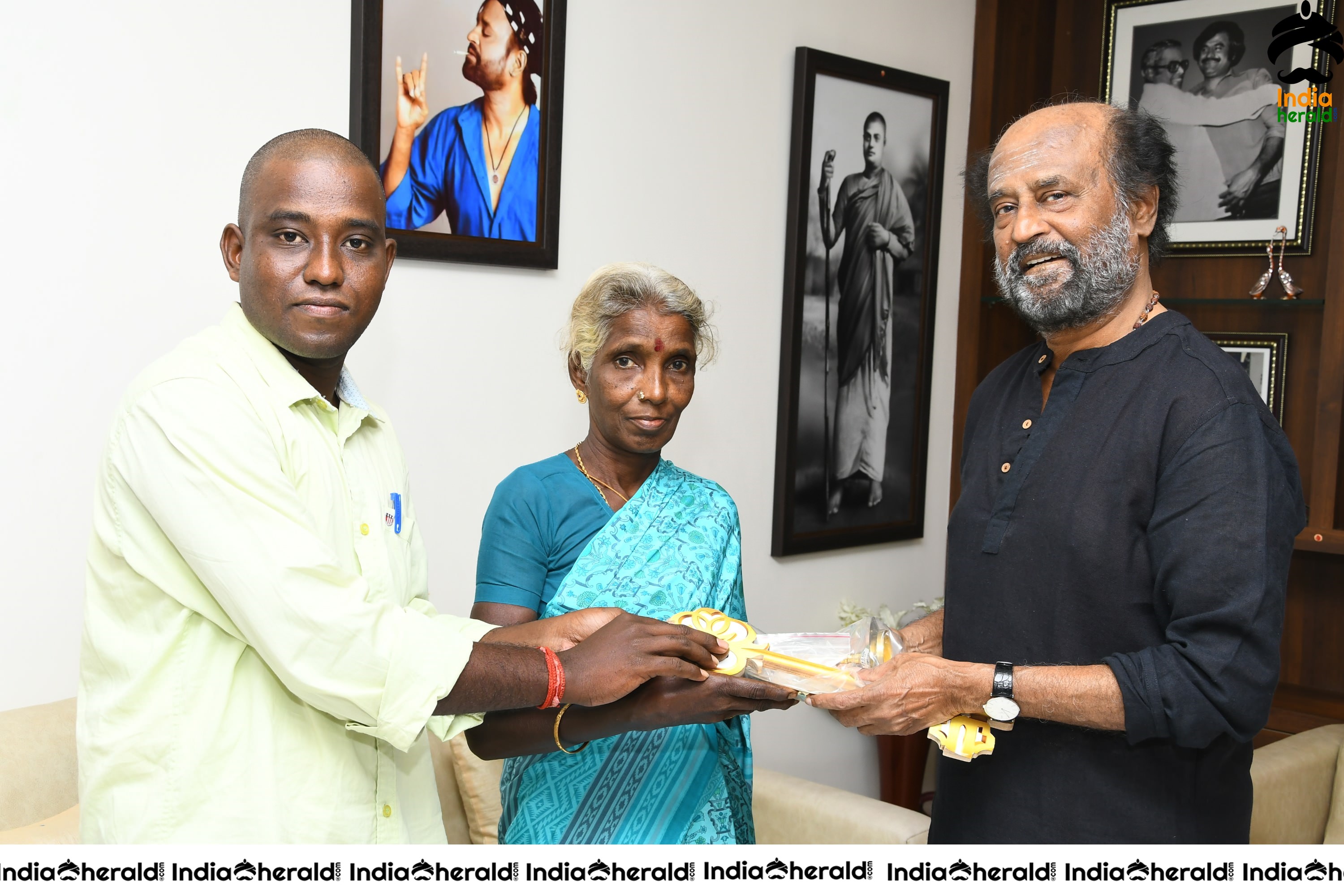 Super Star Rajini distribute Free Homes to the people who lost everything in Gaja Cyclone Set 2