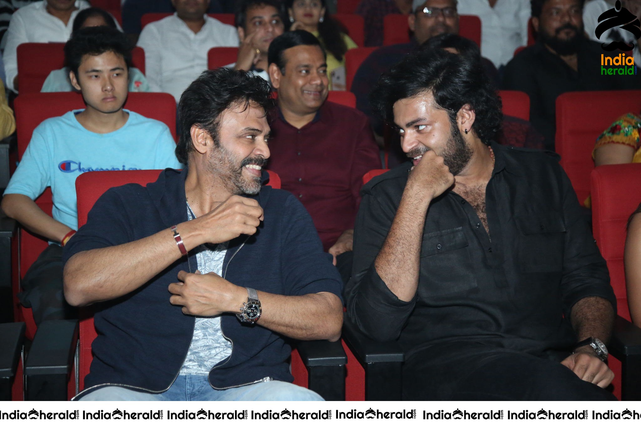 Victory Venkatesh And Varun Tej Spotted Chatting At the Event