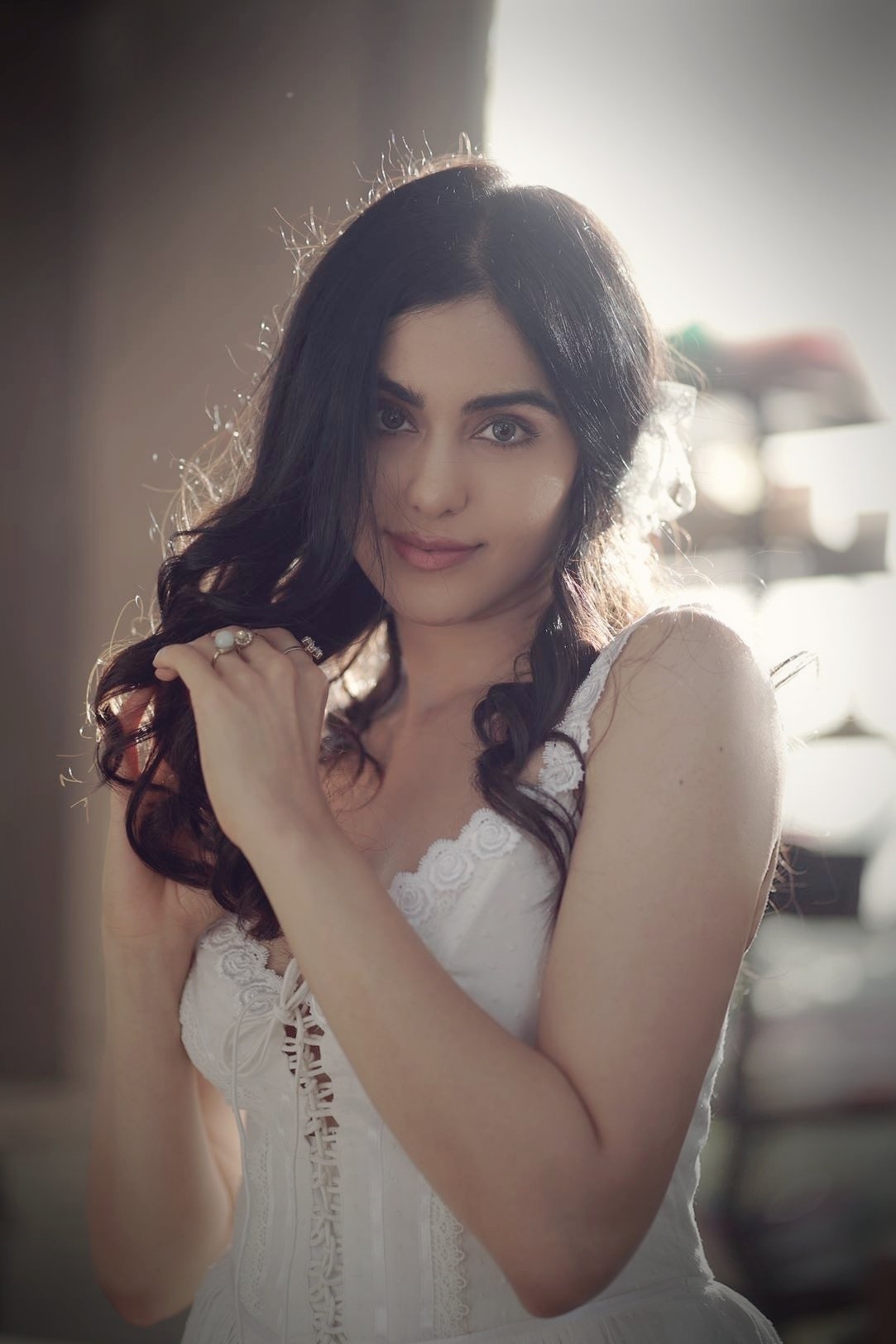 Hot Heroine Adah Sharma Gorgeous Images In white Dress